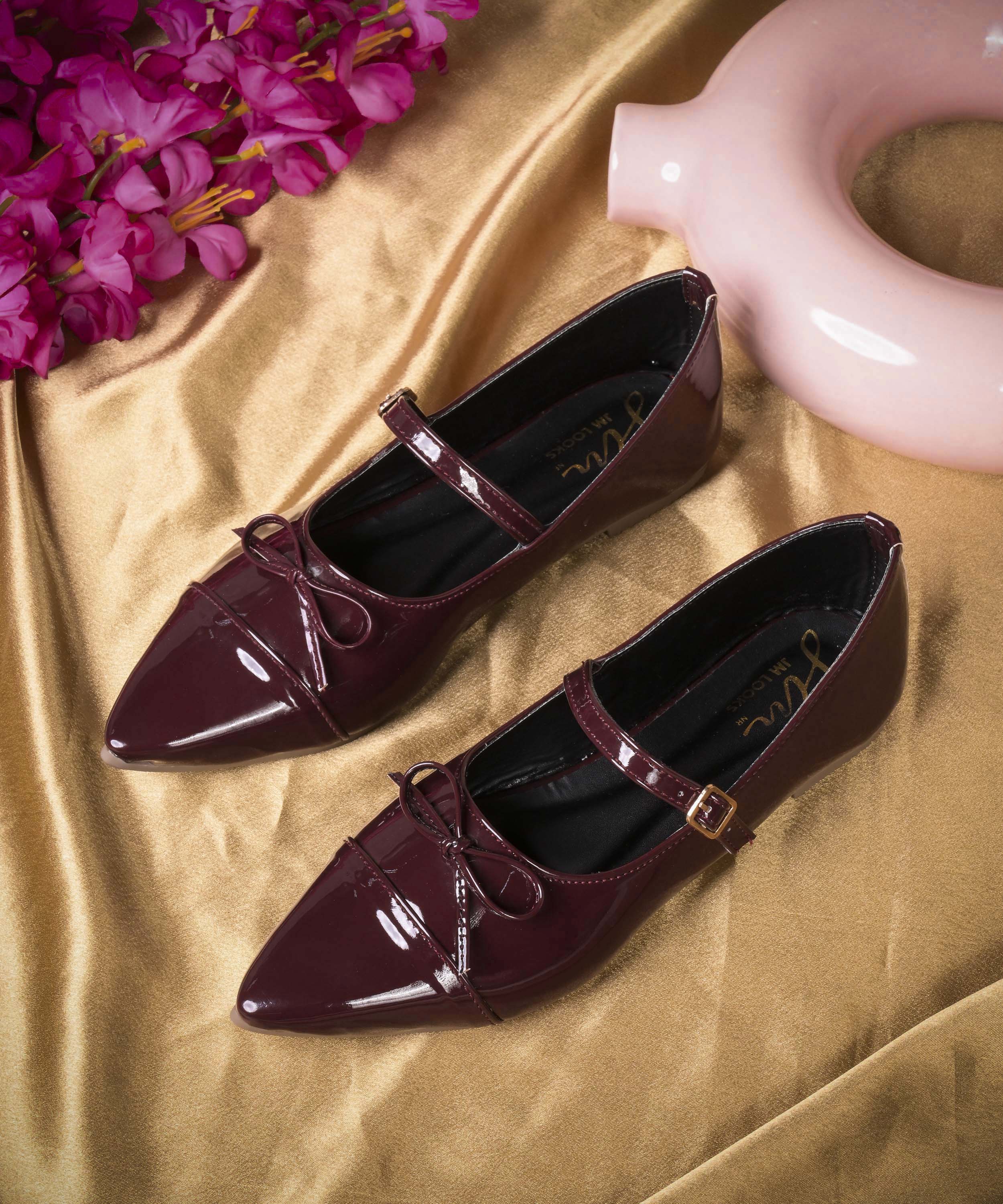 Pointed Toe Flat with Bow and Buckle Detail - Image 19
