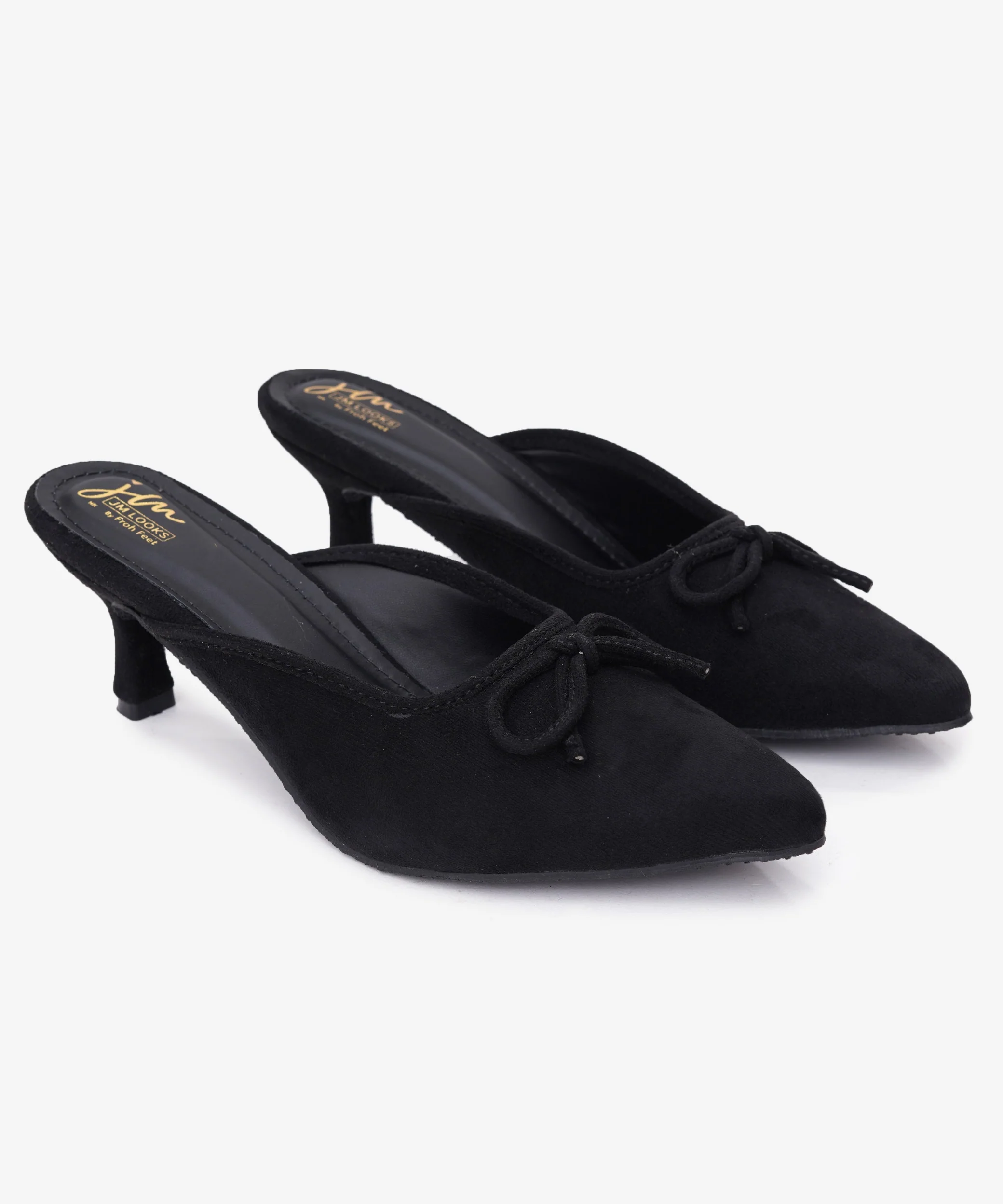 Pointed Toe Bow Kitten Heel Mules for Women Slip-On - Image 6