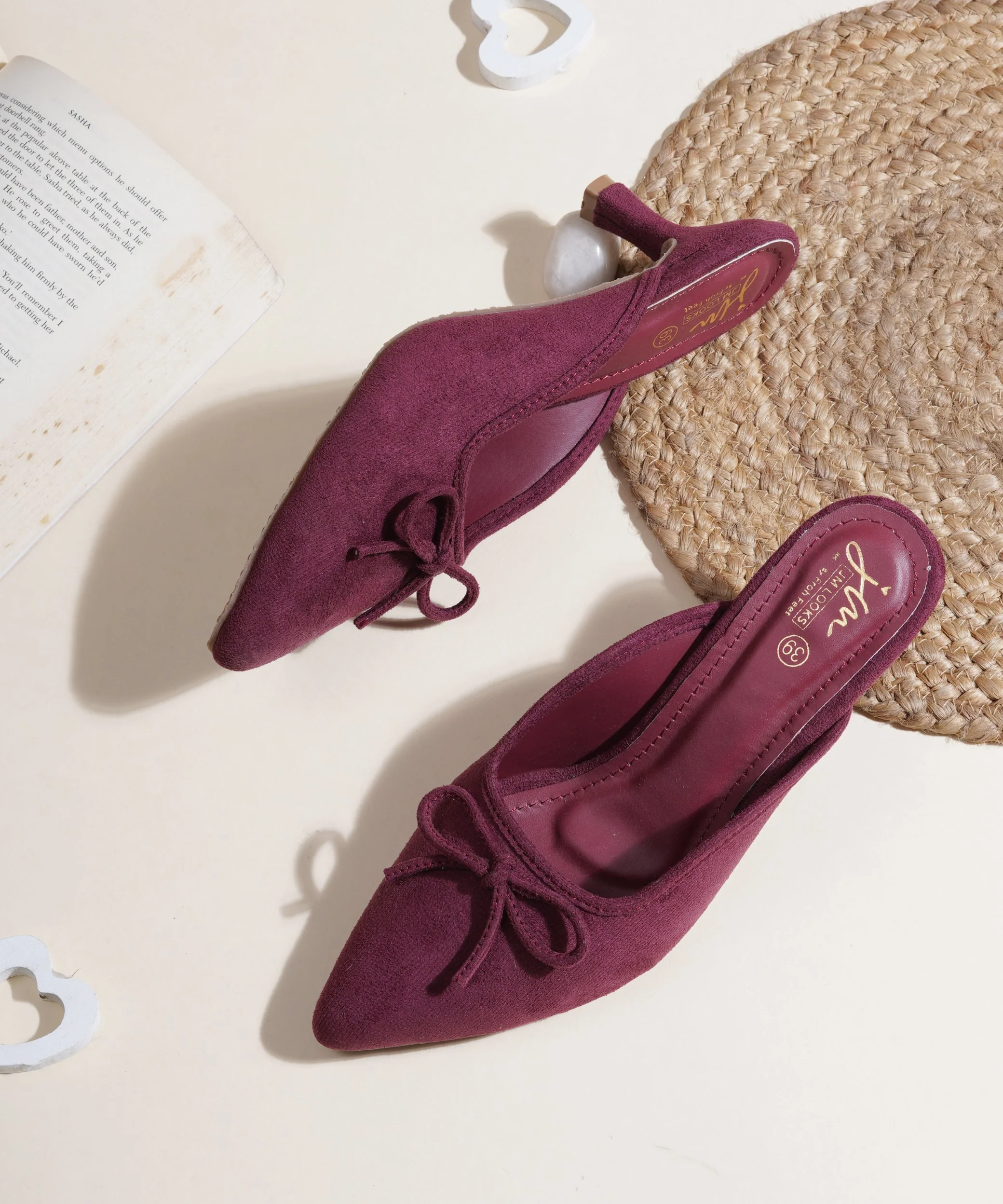 Pointed Toe Bow Kitten Heel Mules for Women Slip-On - Image 7