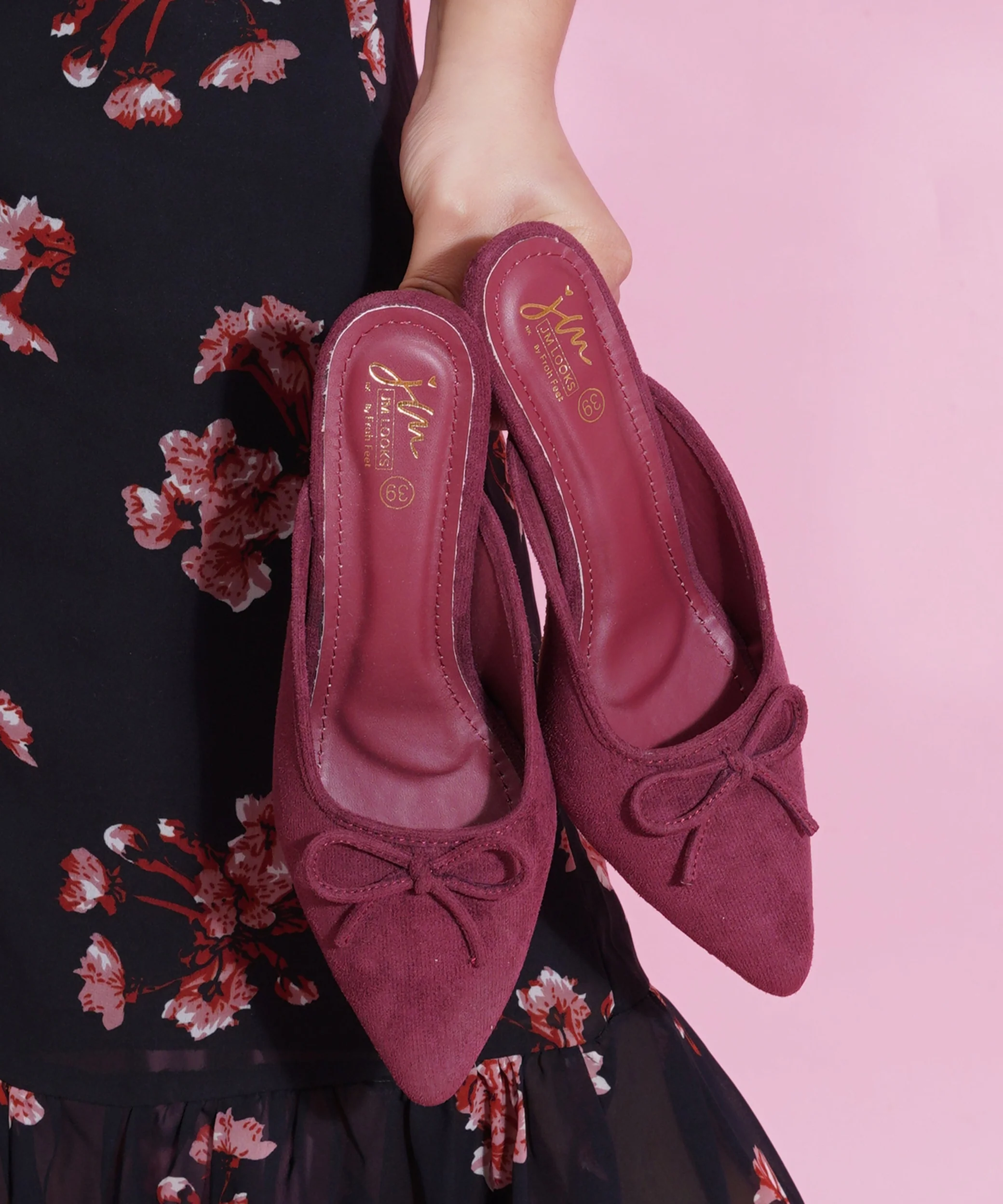 Pointed Toe Bow Kitten Heel Mules for Women Slip-On - Image 9