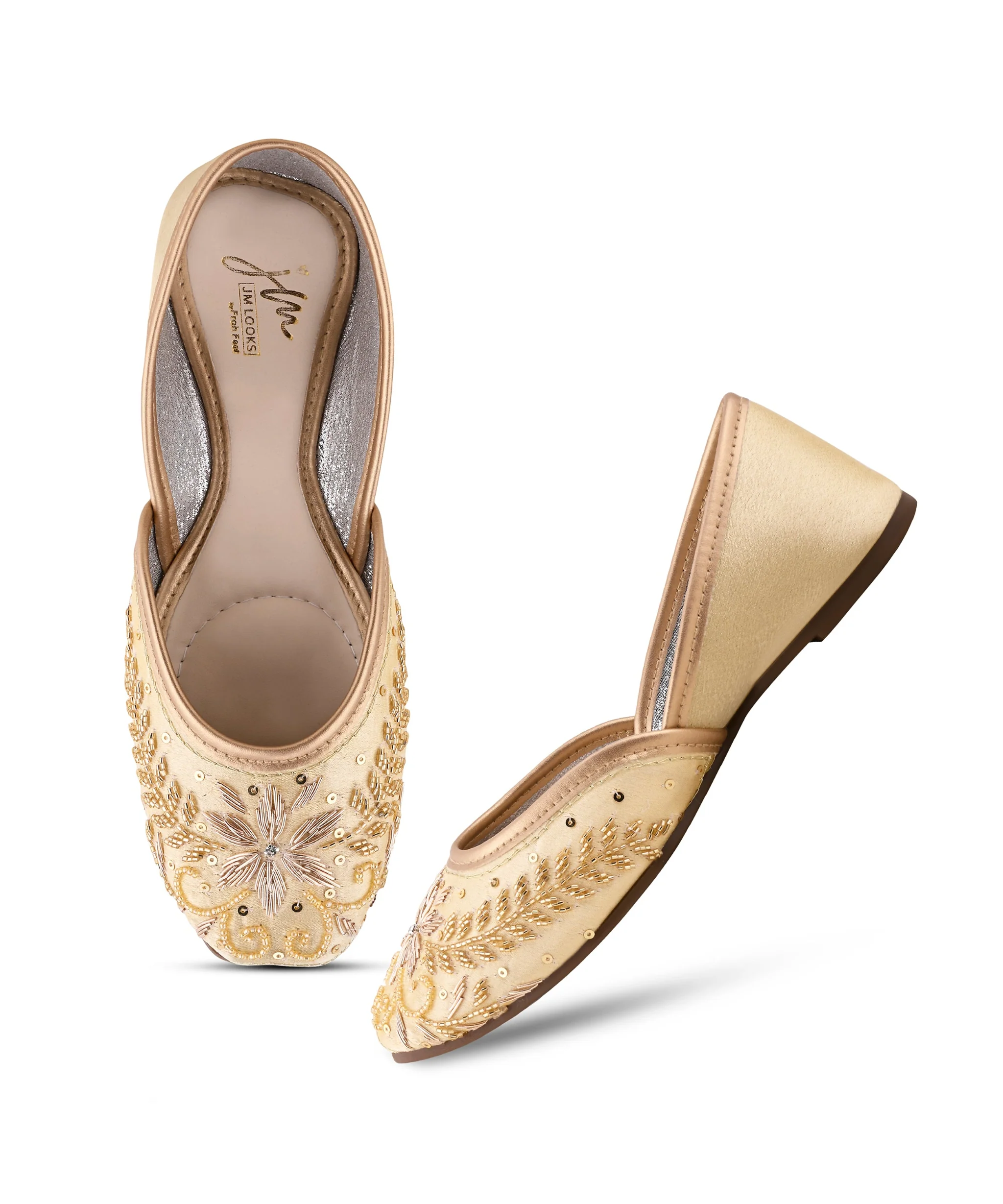 Premium Floral Embroidered Jutti Heels - Image 11