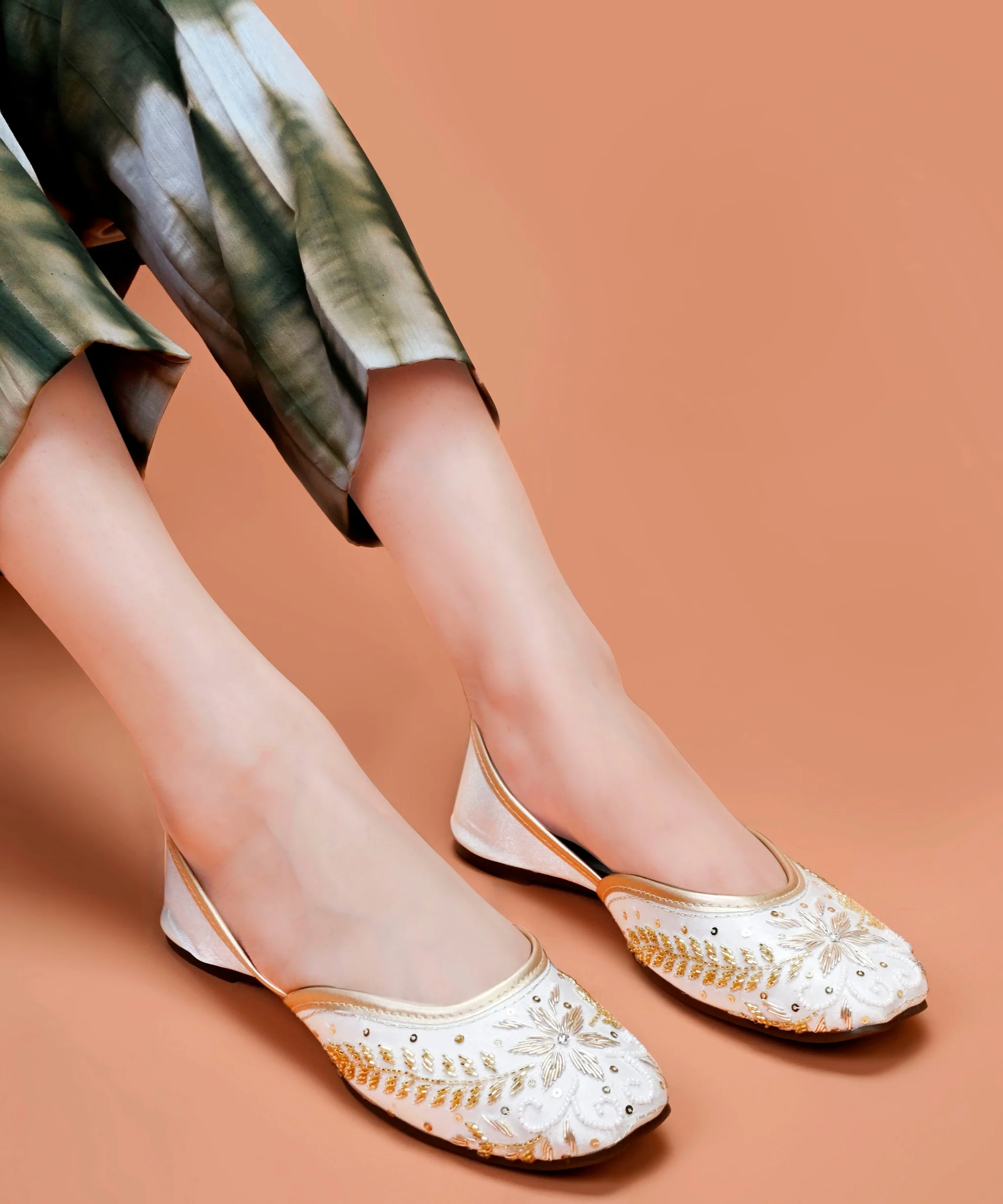 Premium Floral Embroidered Jutti Heels - Image 14