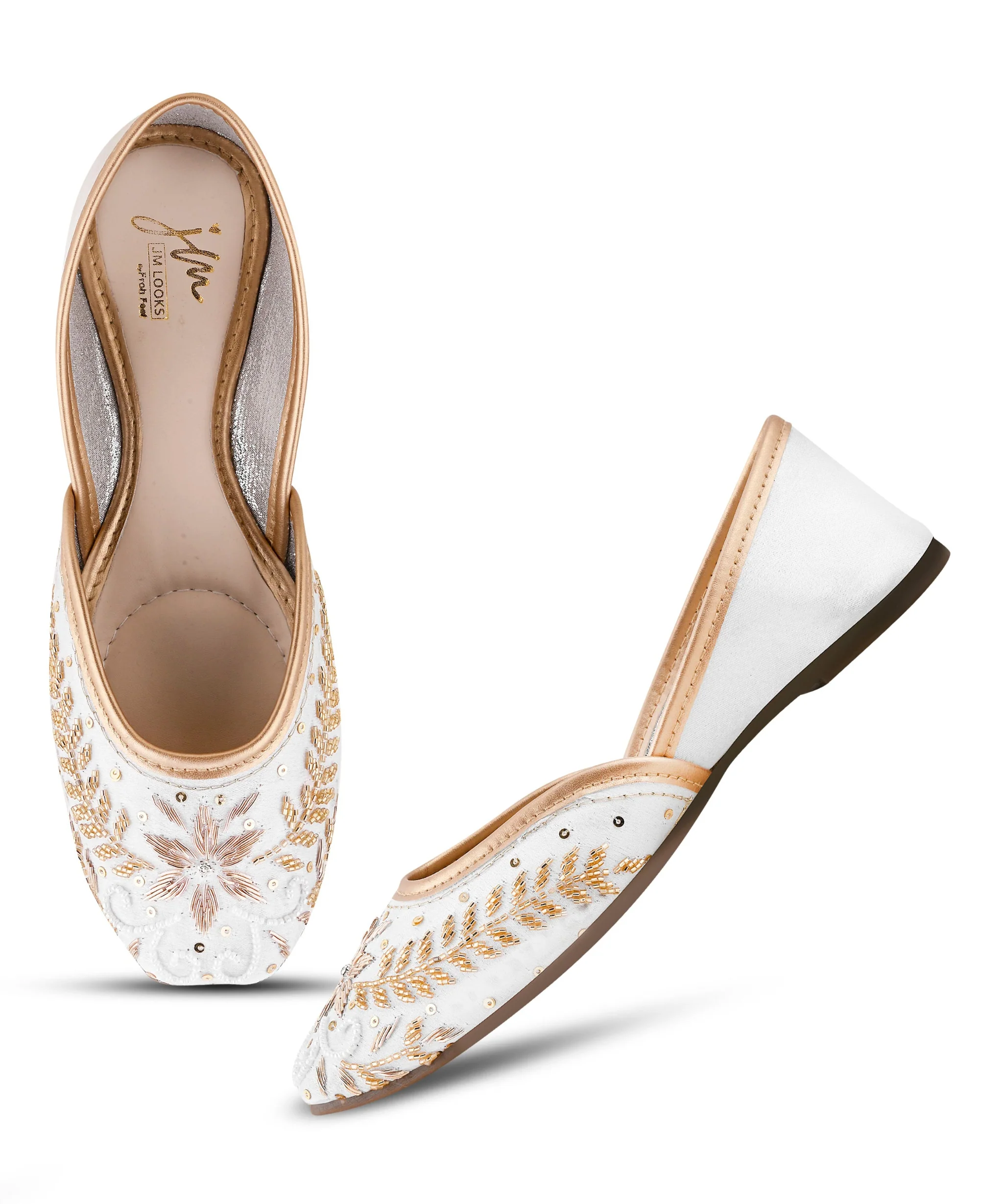 Premium Floral Embroidered Jutti Heels - Image 17