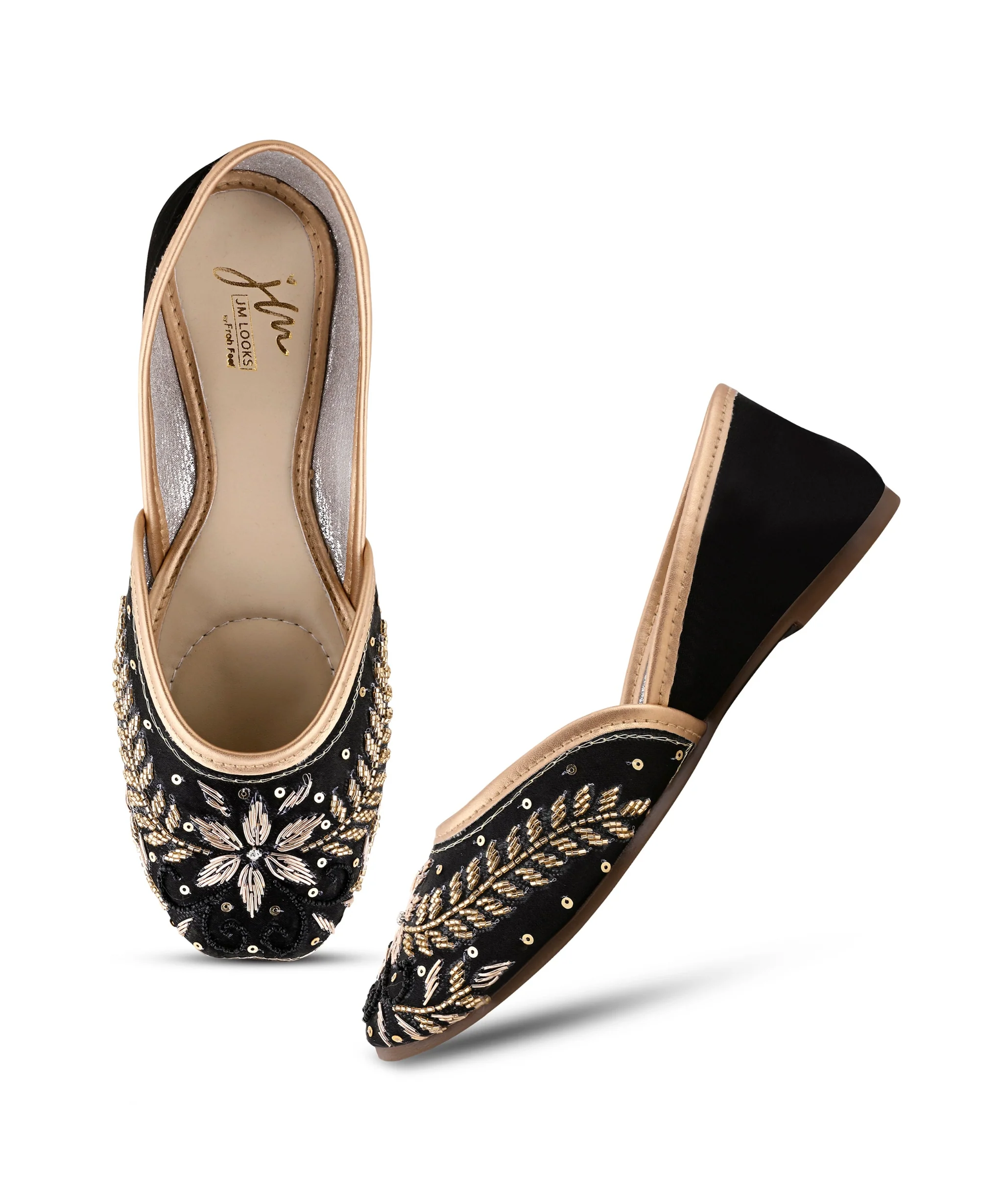 Premium Floral Embroidered Jutti Heels - Image 5