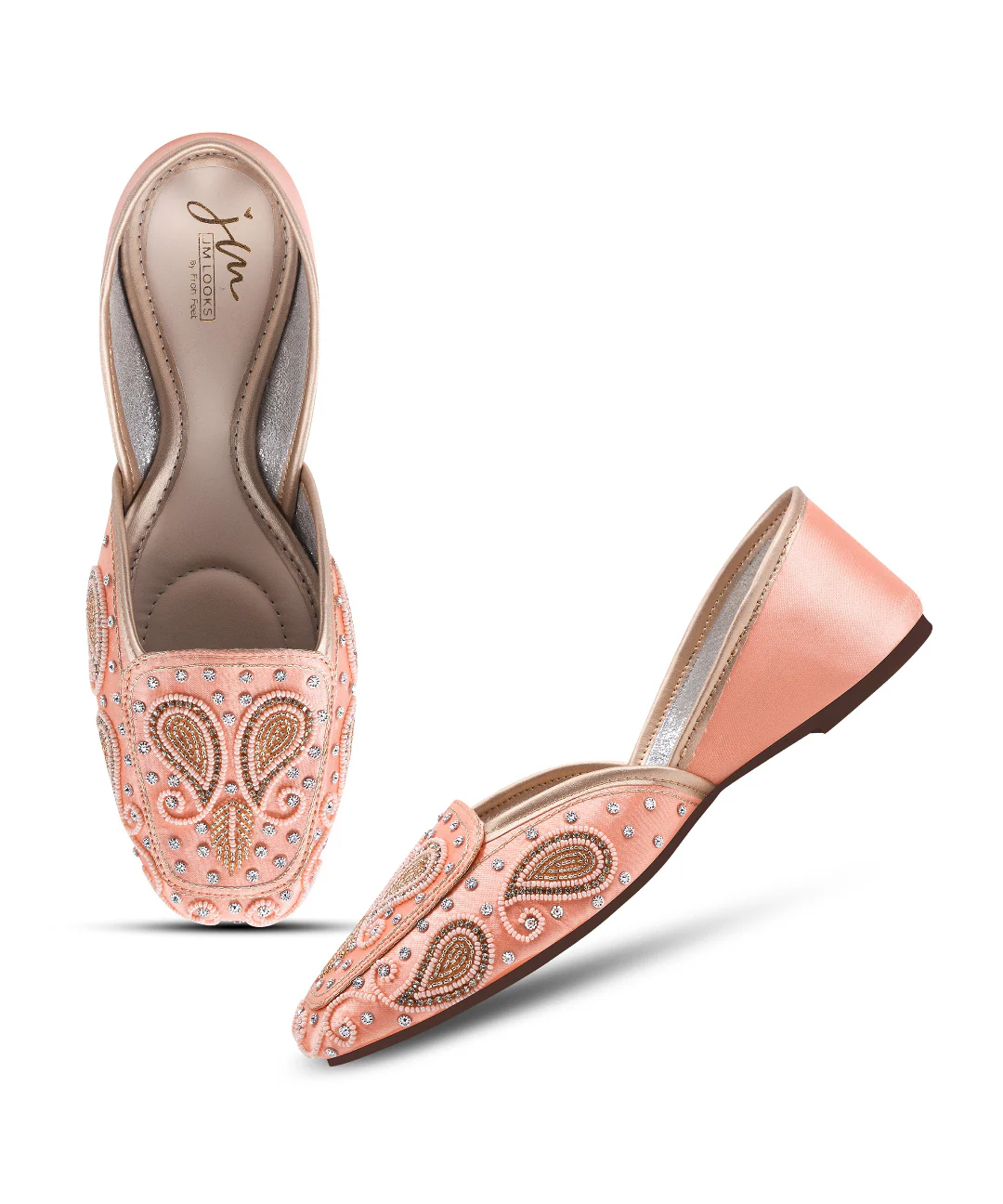 JM Looks Royal Stone & Threadwork Ethnic Juttis - Image 12