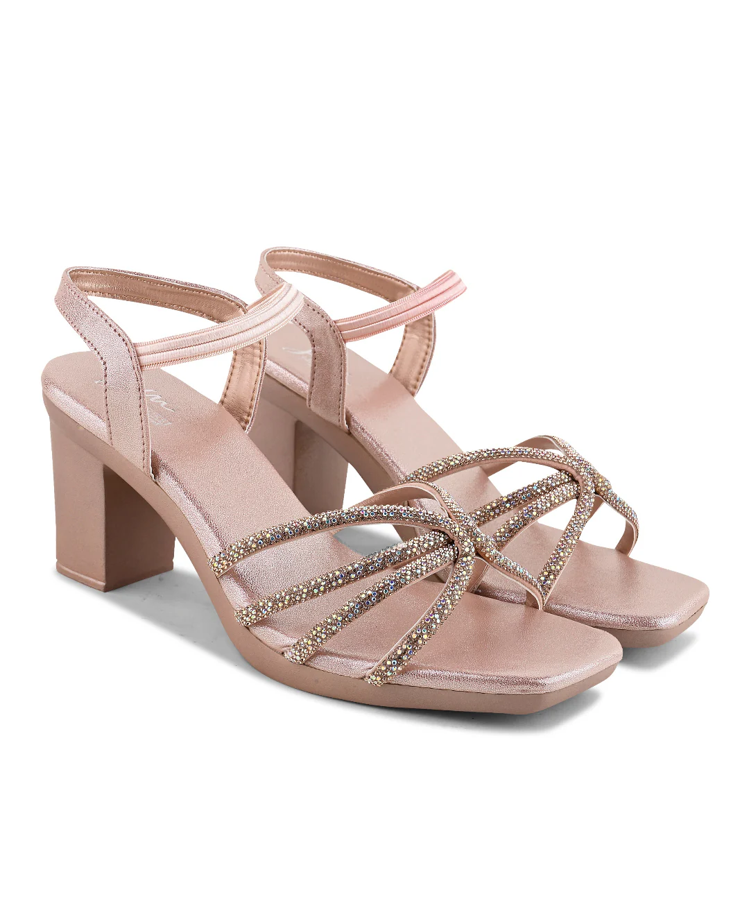 Shimmer Strap Block Heel Sandals - Image 18