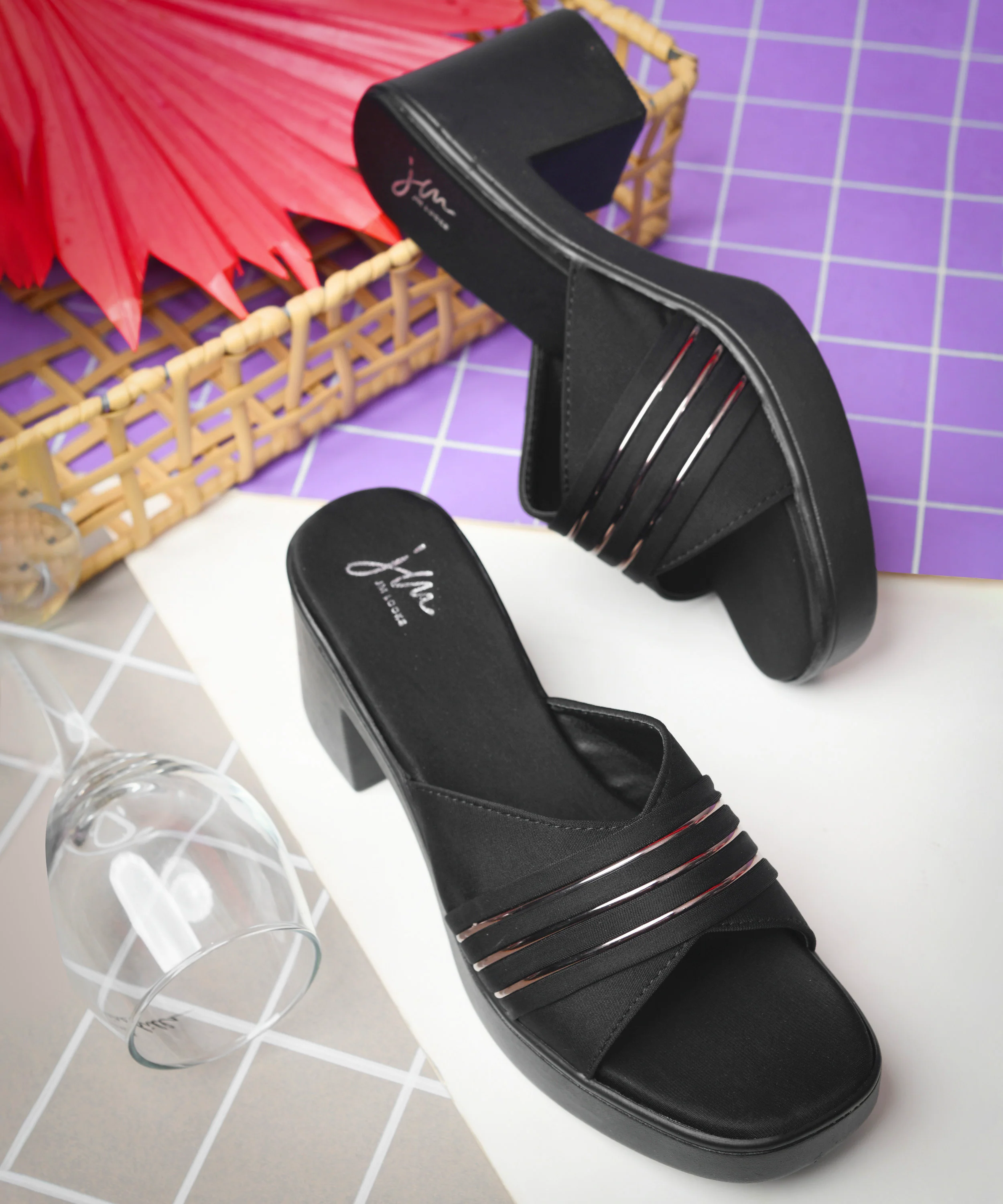 JM Looks Sleek Metallic Accent Platforms