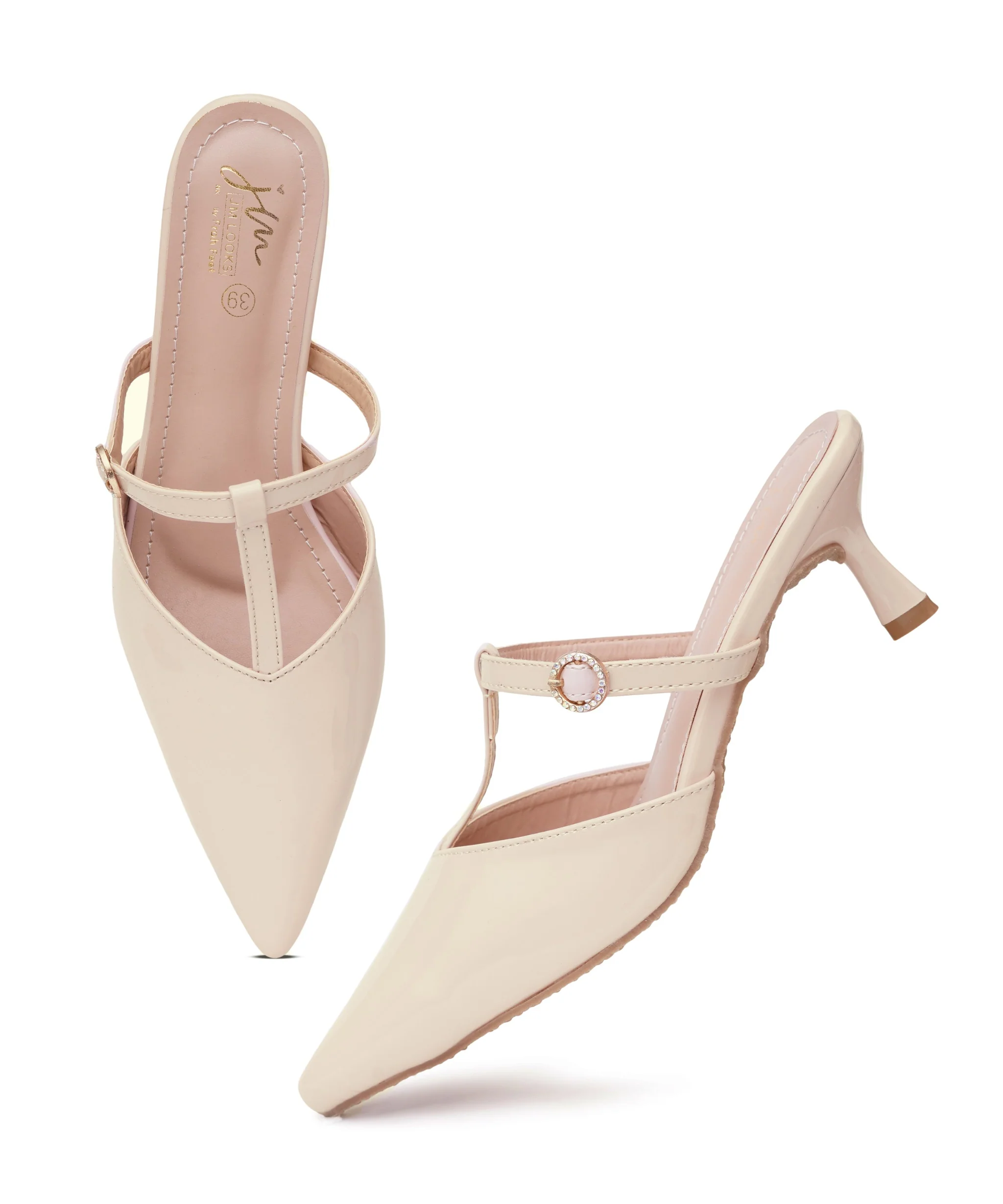 Sleek Patent Pointed Slingback Mules - Image 17