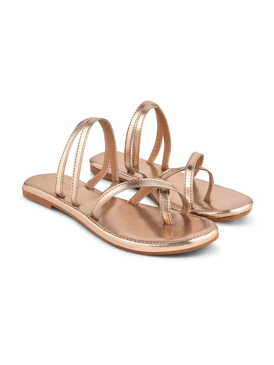 Jm Looks Multi Strap Crisscross Thong Flats Sandals For Women Daily Wear - Image 11