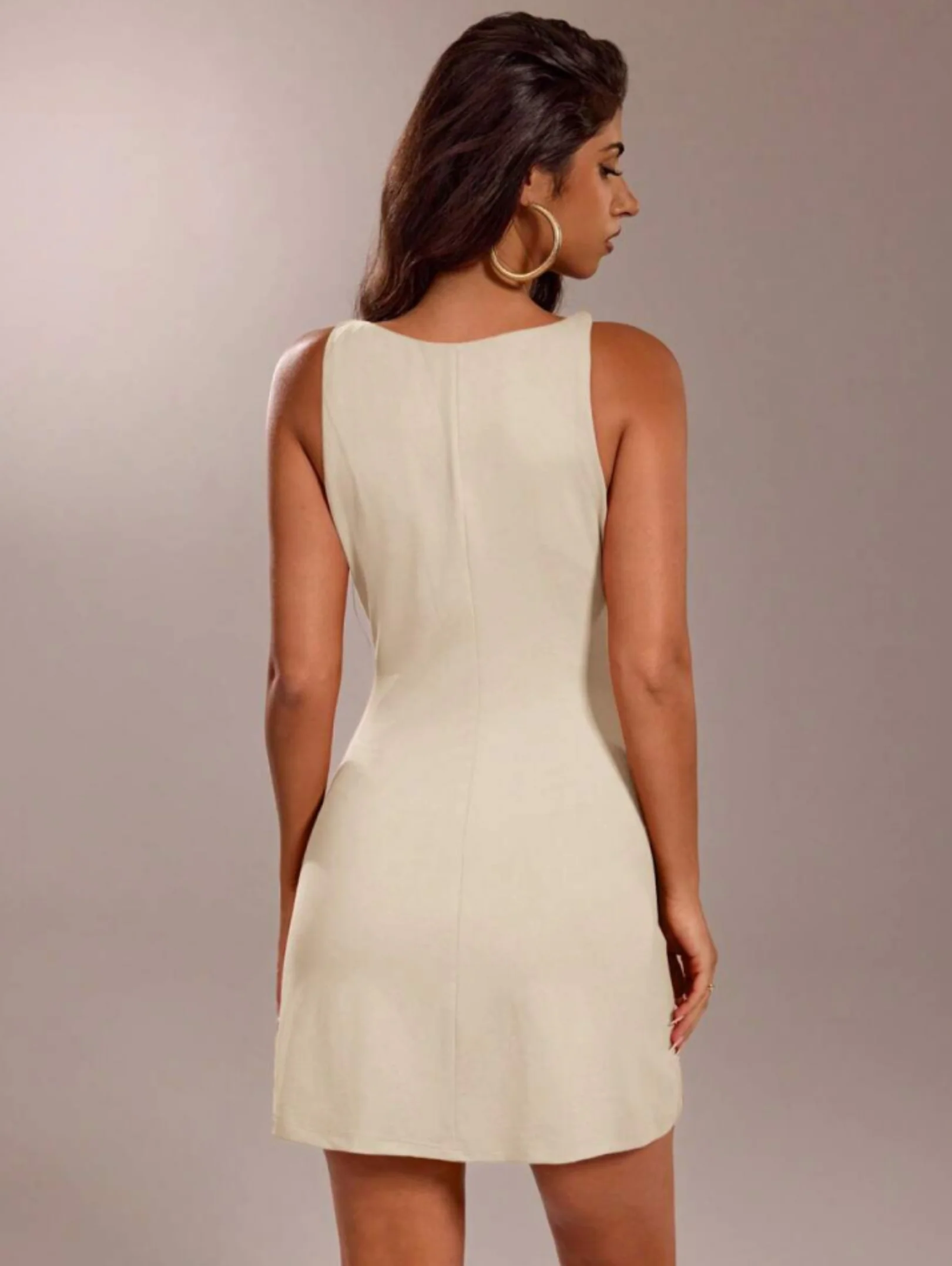 Sleeveless Waist Fitted Mini Dress - Image 9