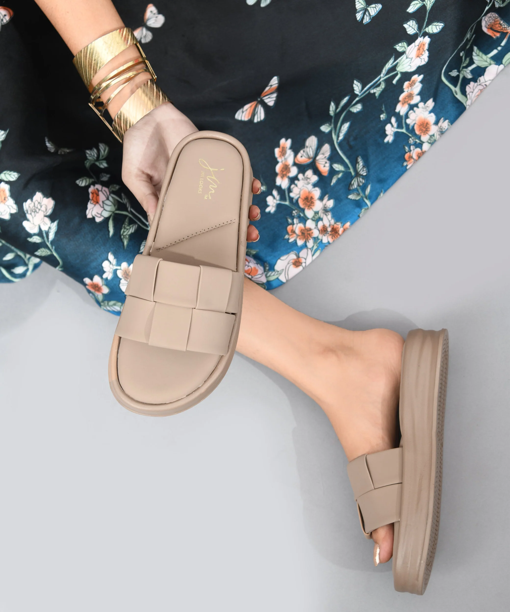 Braided Strap Platform Slide Sandals With Cushioned Footbed For Women - Image 9