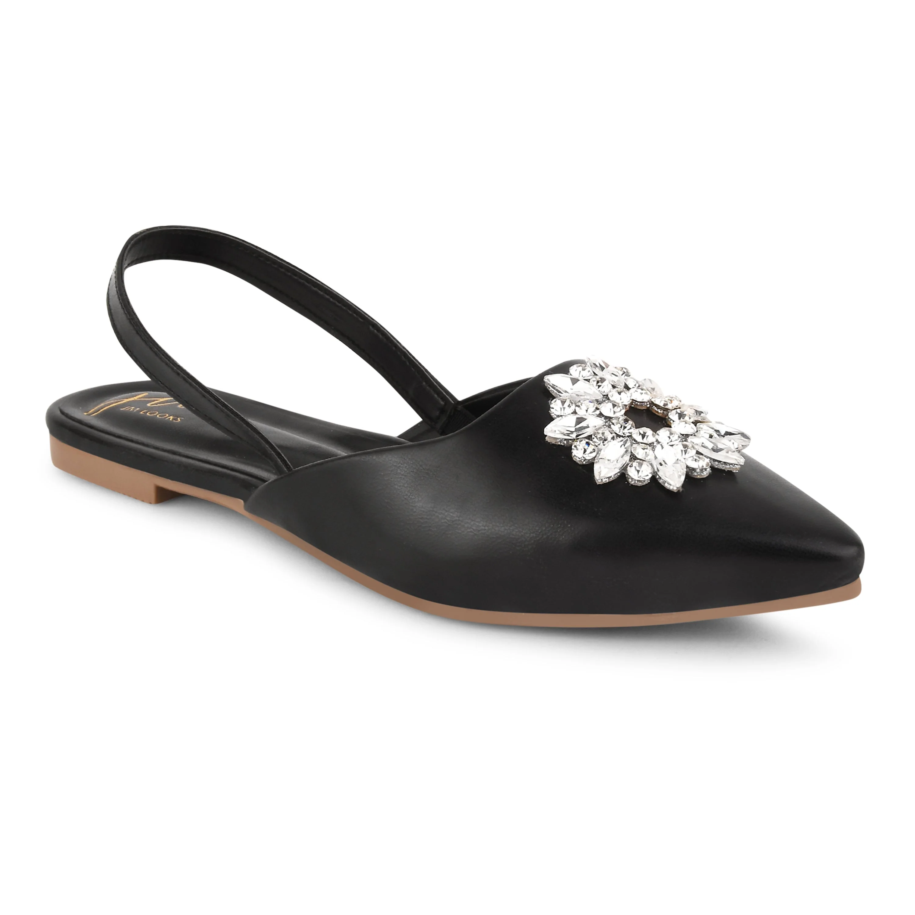 JM Looks Flat Sandals With Rhinestones Sling-back Bellie - Image 5