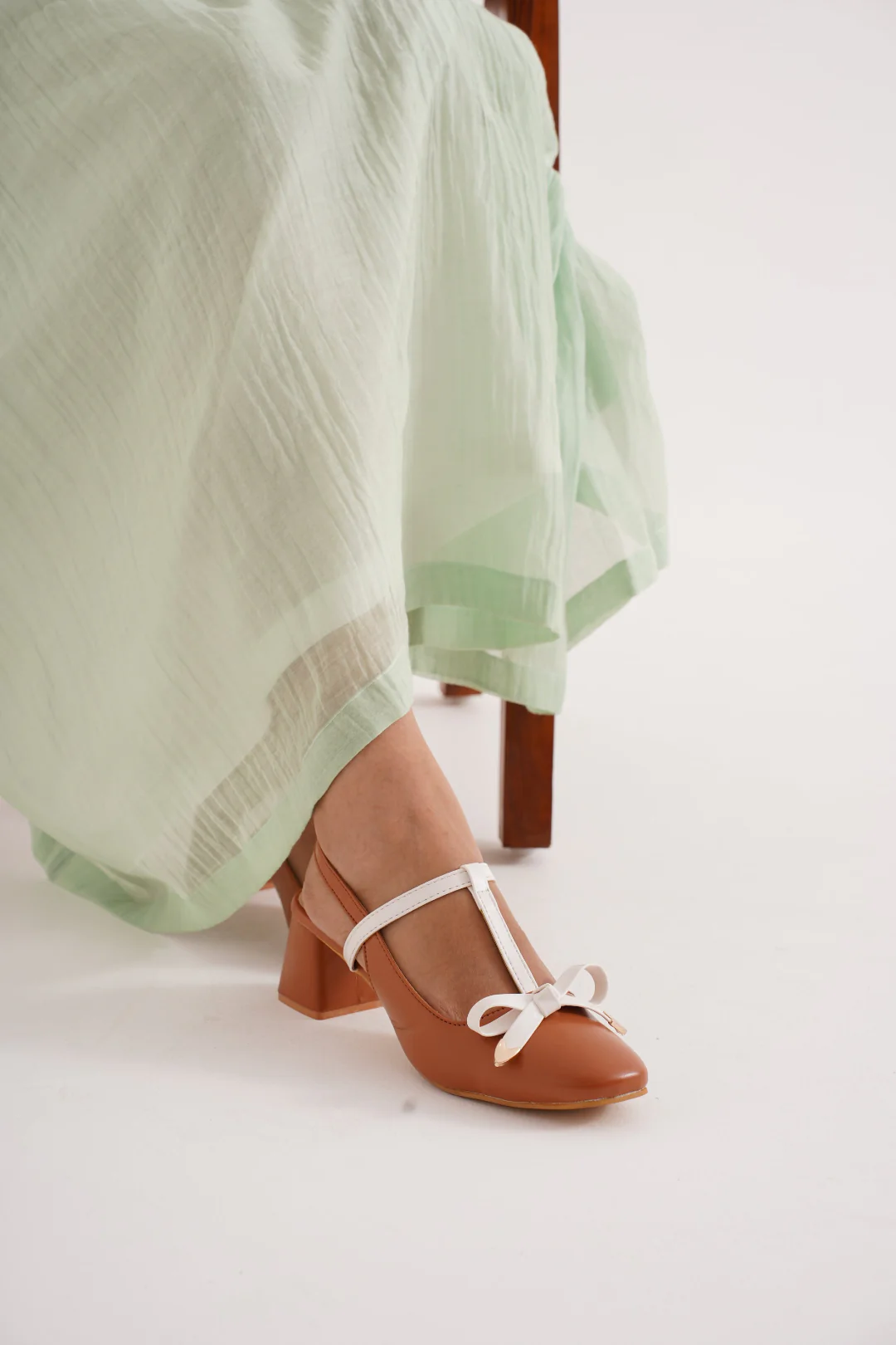 Slingback Block Heels with Bow Detailing - Image 6