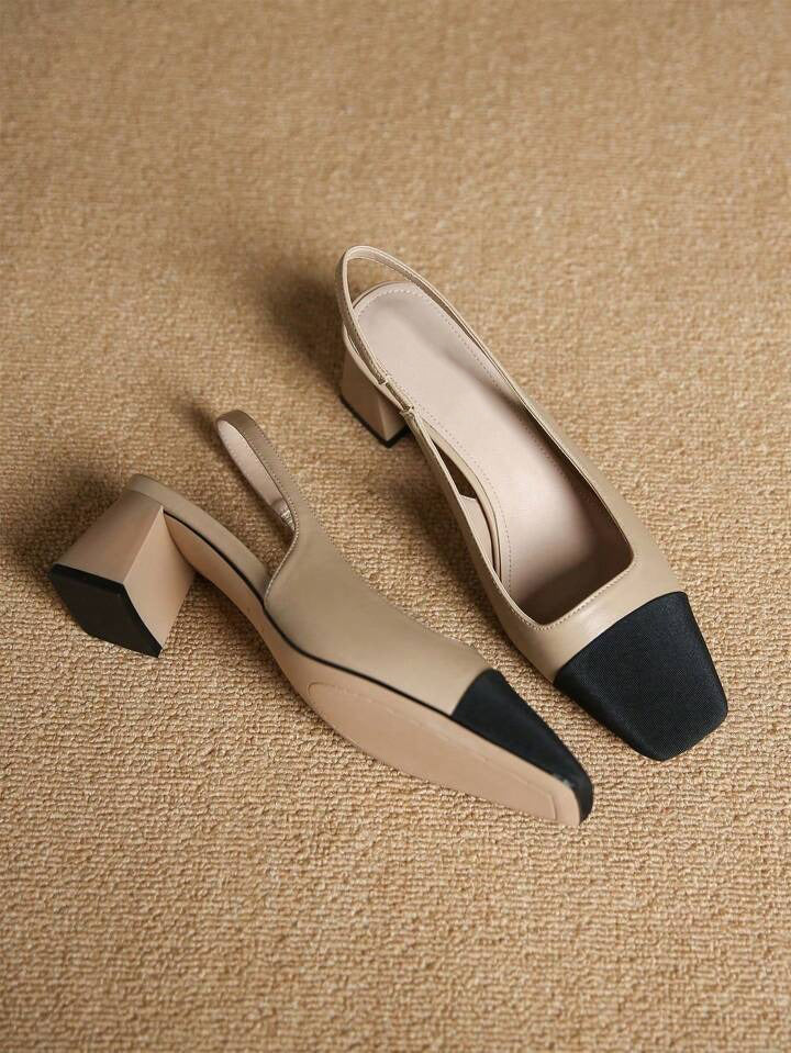 Slingback multi color block heels - Image 3