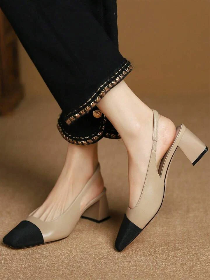 Slingback multi color block heels - Image 4