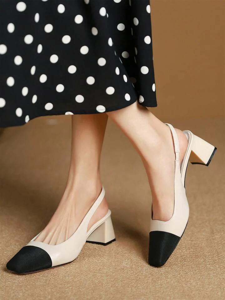 JM Looks Slingback multi color block heels - Image 11