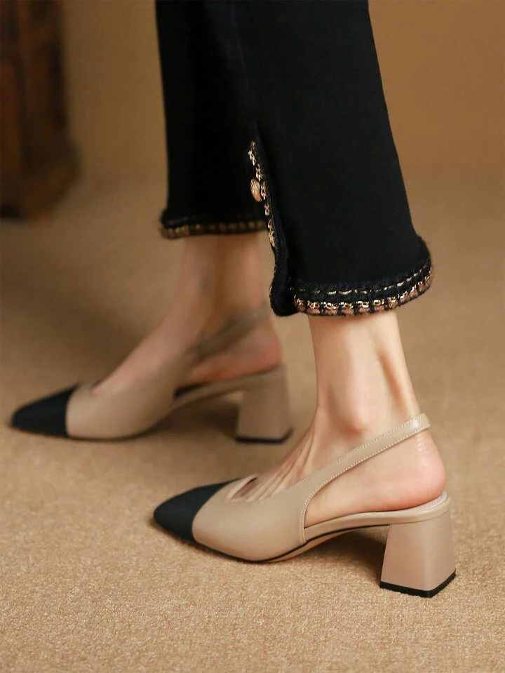 JM Looks Slingback multi color block heels - Image 7