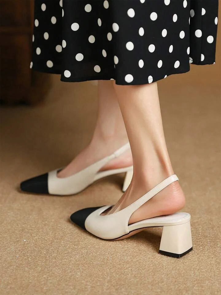 JM Looks Slingback multi color block heels - Image 3