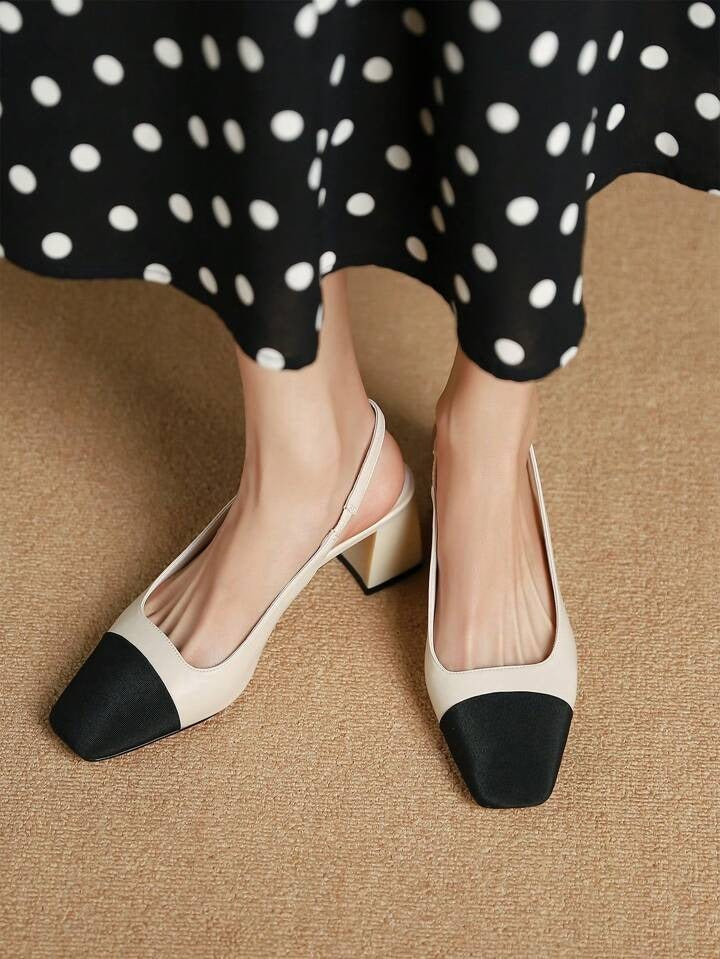 JM Looks Slingback multi color block heels - Image 4