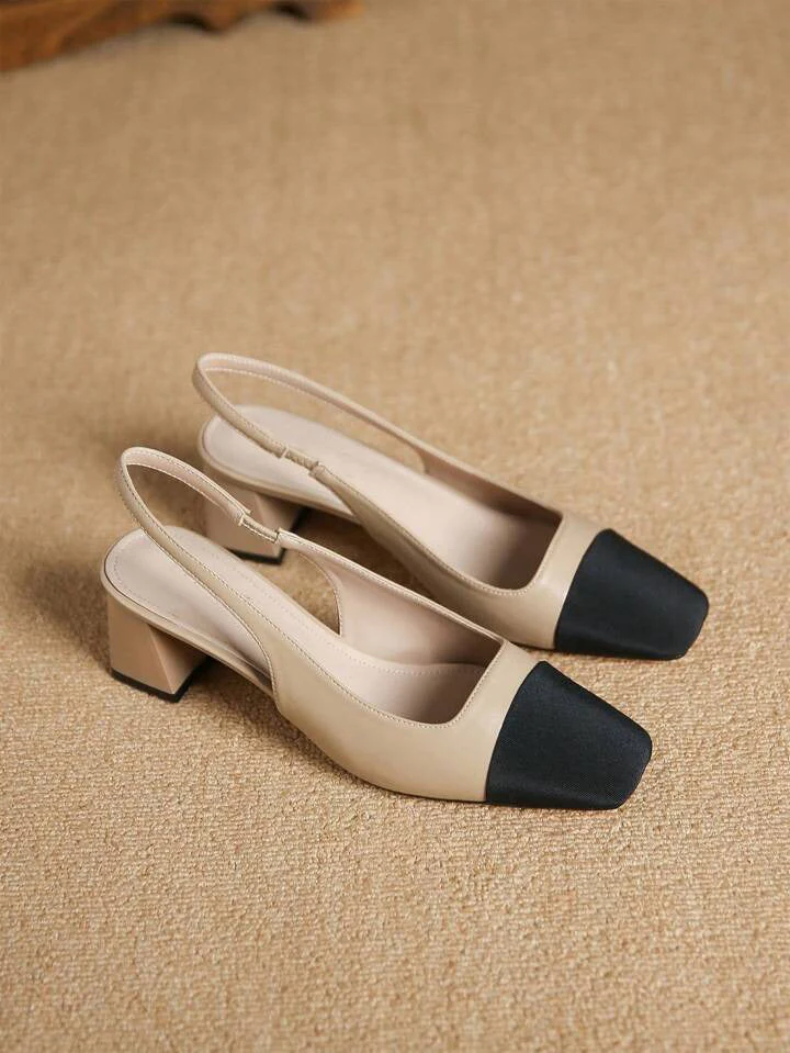 JM Looks Slingback multi color block heels - Image 7