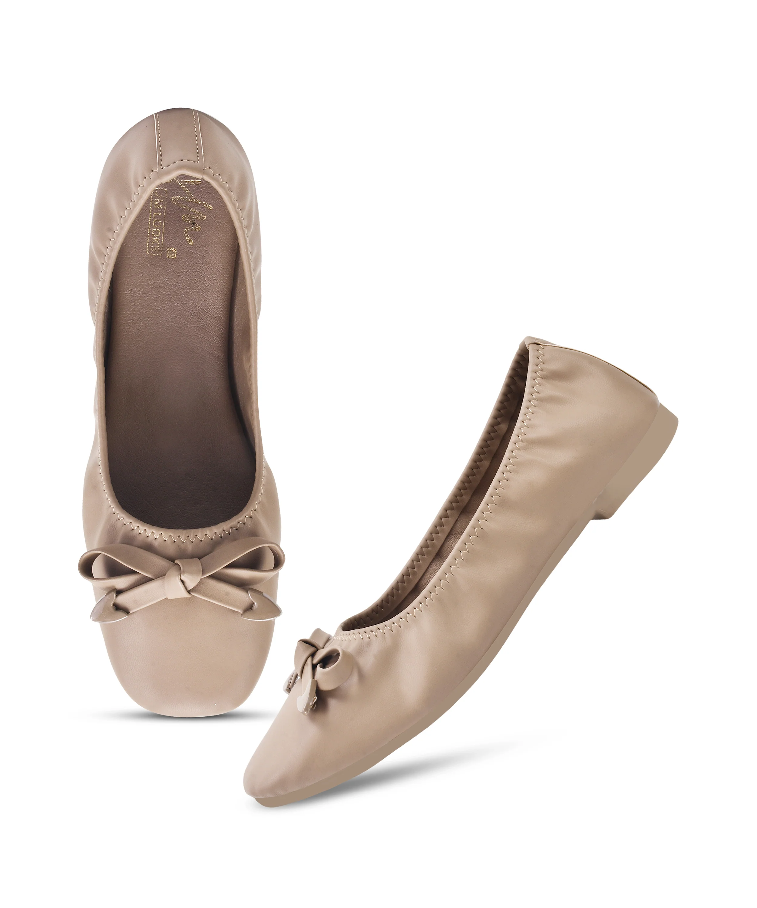 JM Looks Slip-On Ballerinas with Bow Accent - Image 5