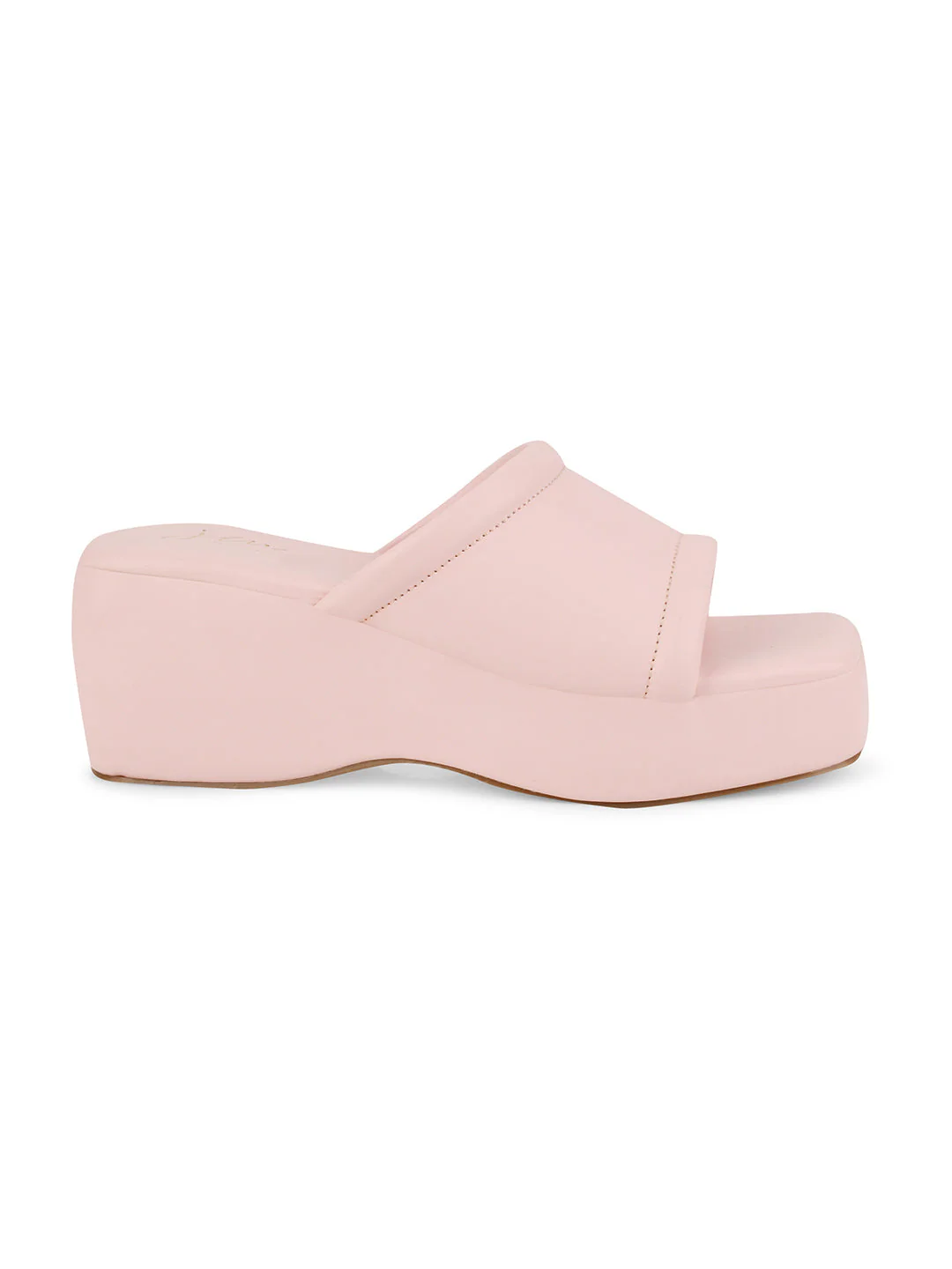 Women Platform Wedge Heels Slip-On Square Toe Comfortable Solid Sole Sandals - Image 12