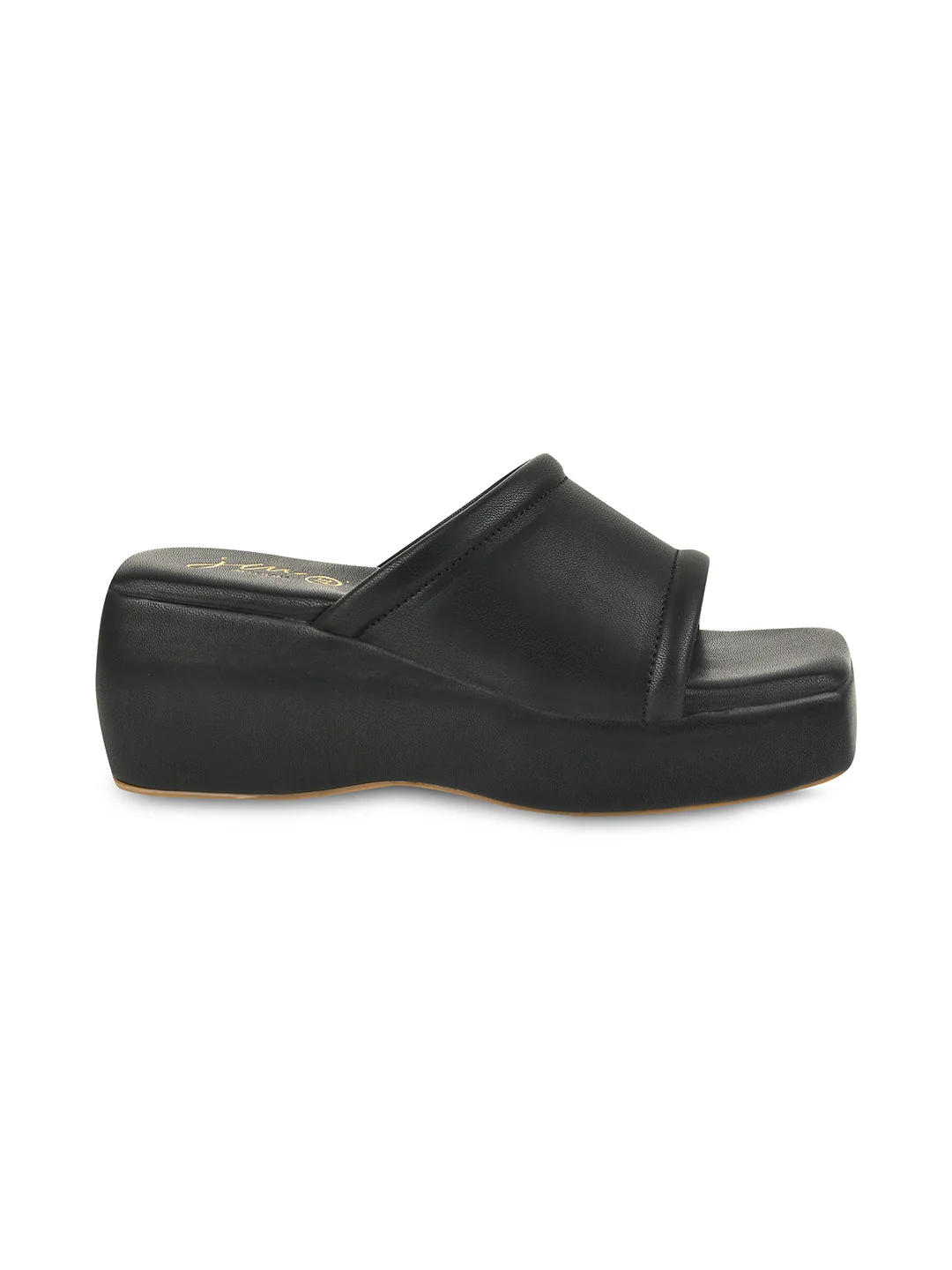 Women Platform Wedge Heels Slip-On Square Toe Comfortable Solid Sole Sandals - Image 6