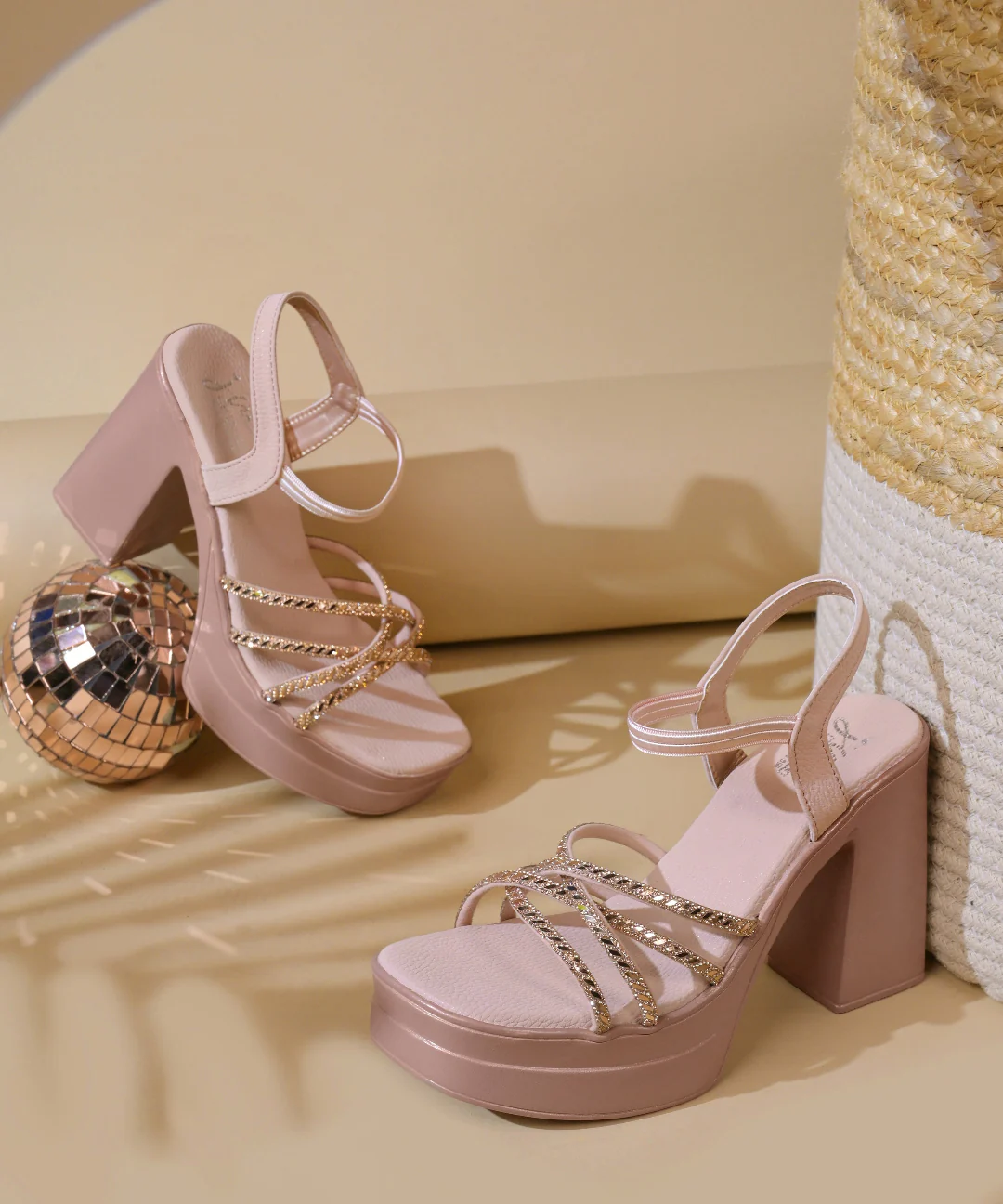 Sparkle Detail Platform Sandals - Image 13
