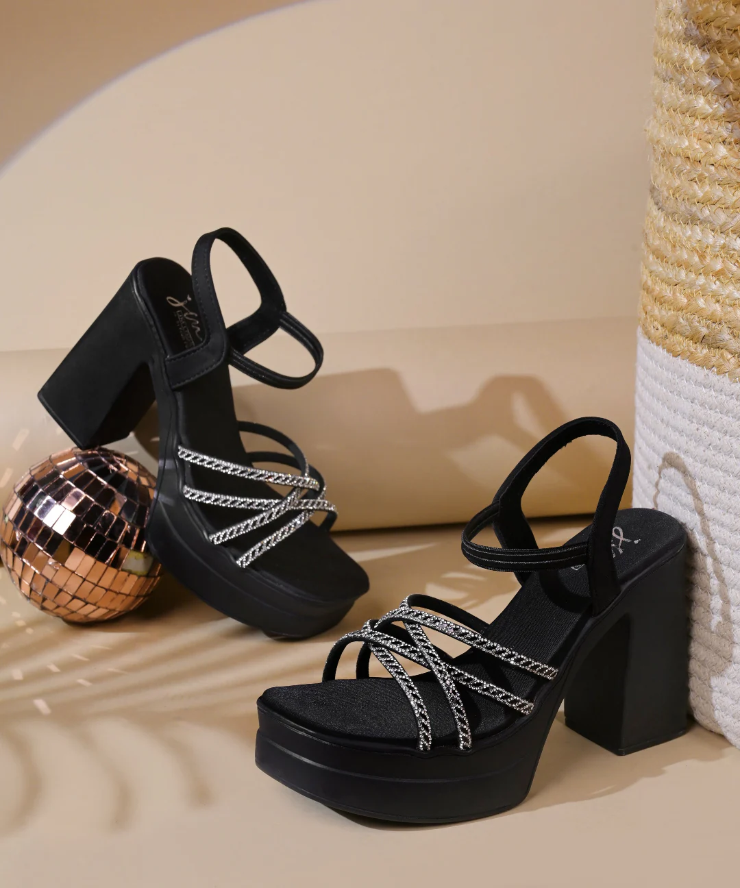 Sparkle Detail Platform Sandals - Image 9