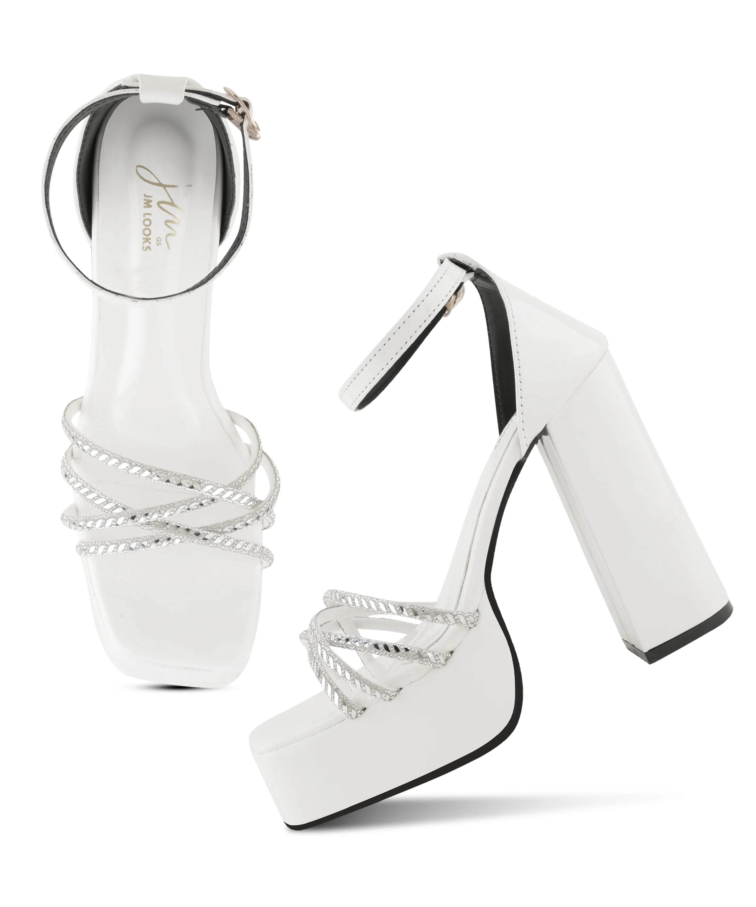 Sparkle Detail Platform Sandals - Image 17