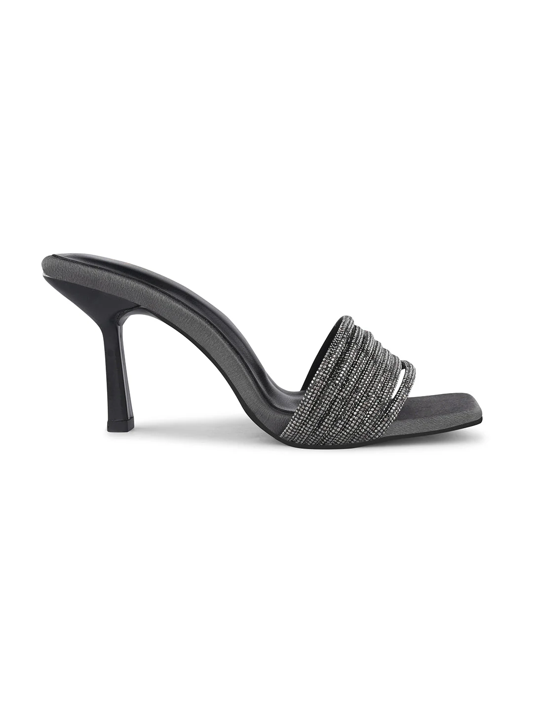 JM Looks Embellished Strap High Heel Mules - Image 15