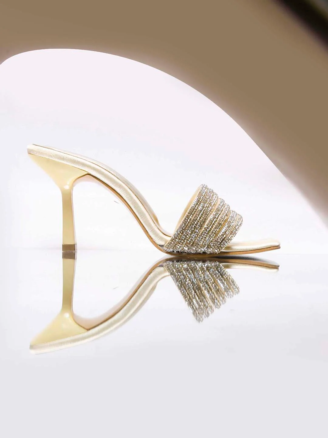 JM Looks Embellished Strap High Heel Mules - Image 2