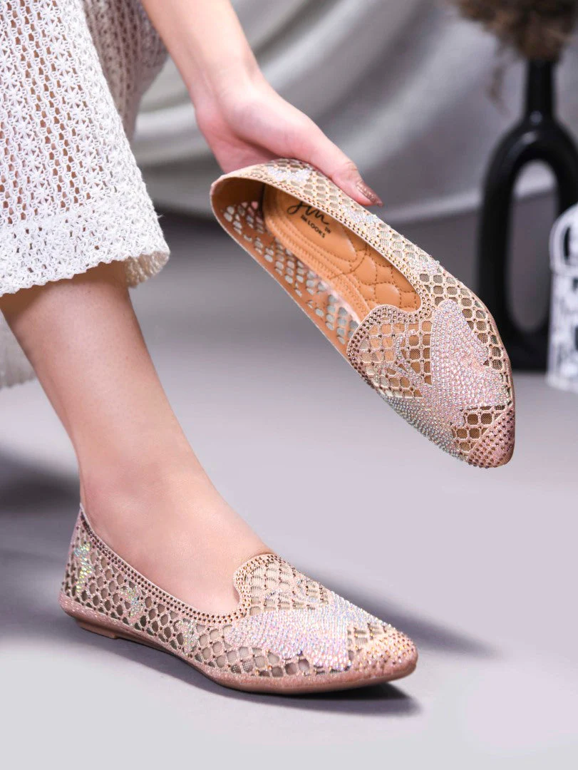 JM Looks Women's Embellished Mesh Slip-on Flat - Image 16