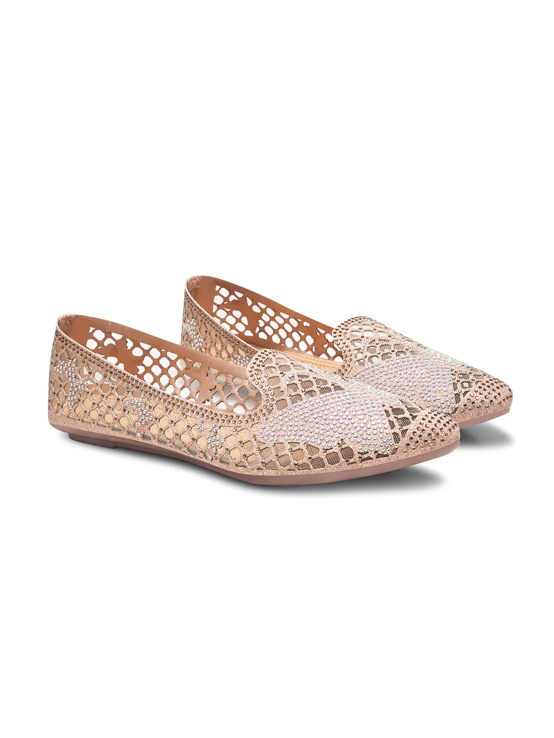JM Looks Women's Embellished Mesh Slip-on Flat - Image 17