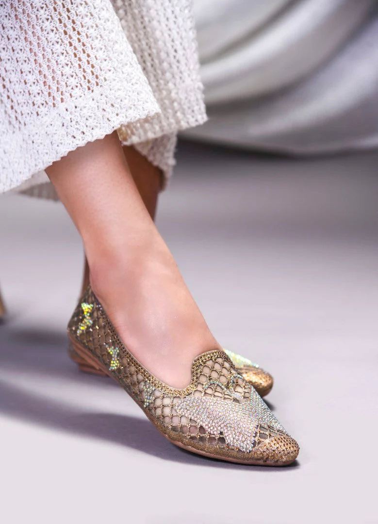 JM Looks Women's Embellished Mesh Slip-on Flat - Image 2