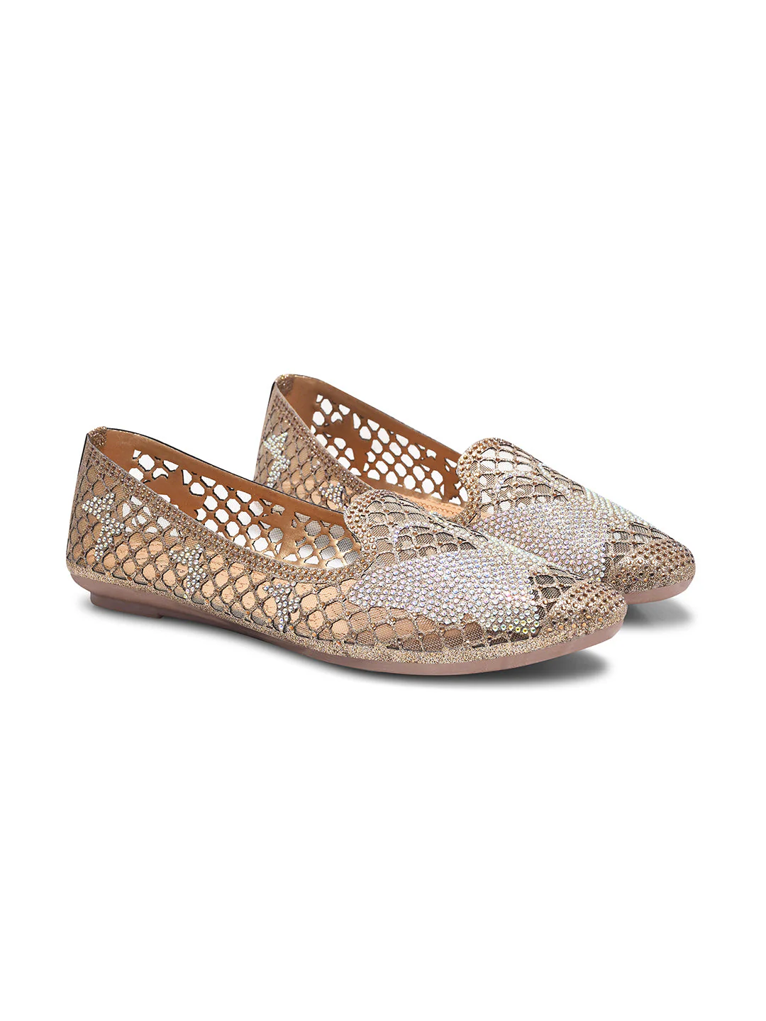 JM Looks Women's Embellished Mesh Slip-on Flat - Image 5