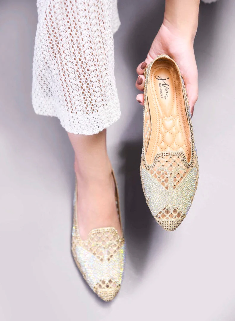 JM Looks Women's Embellished Mesh Slip-on Flat - Image 8