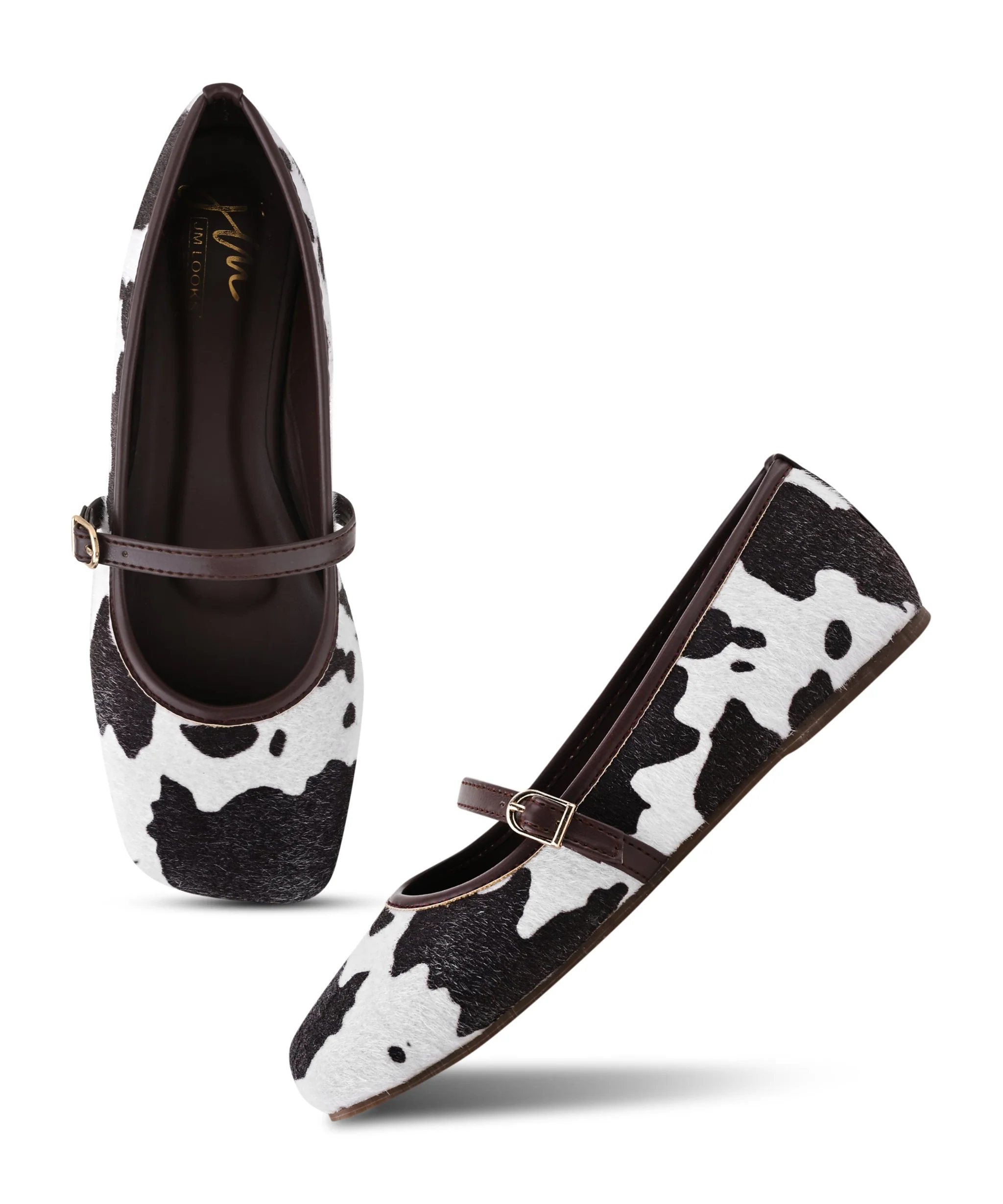 Square Toe Bold Print Mary Jane Flat - Image 11