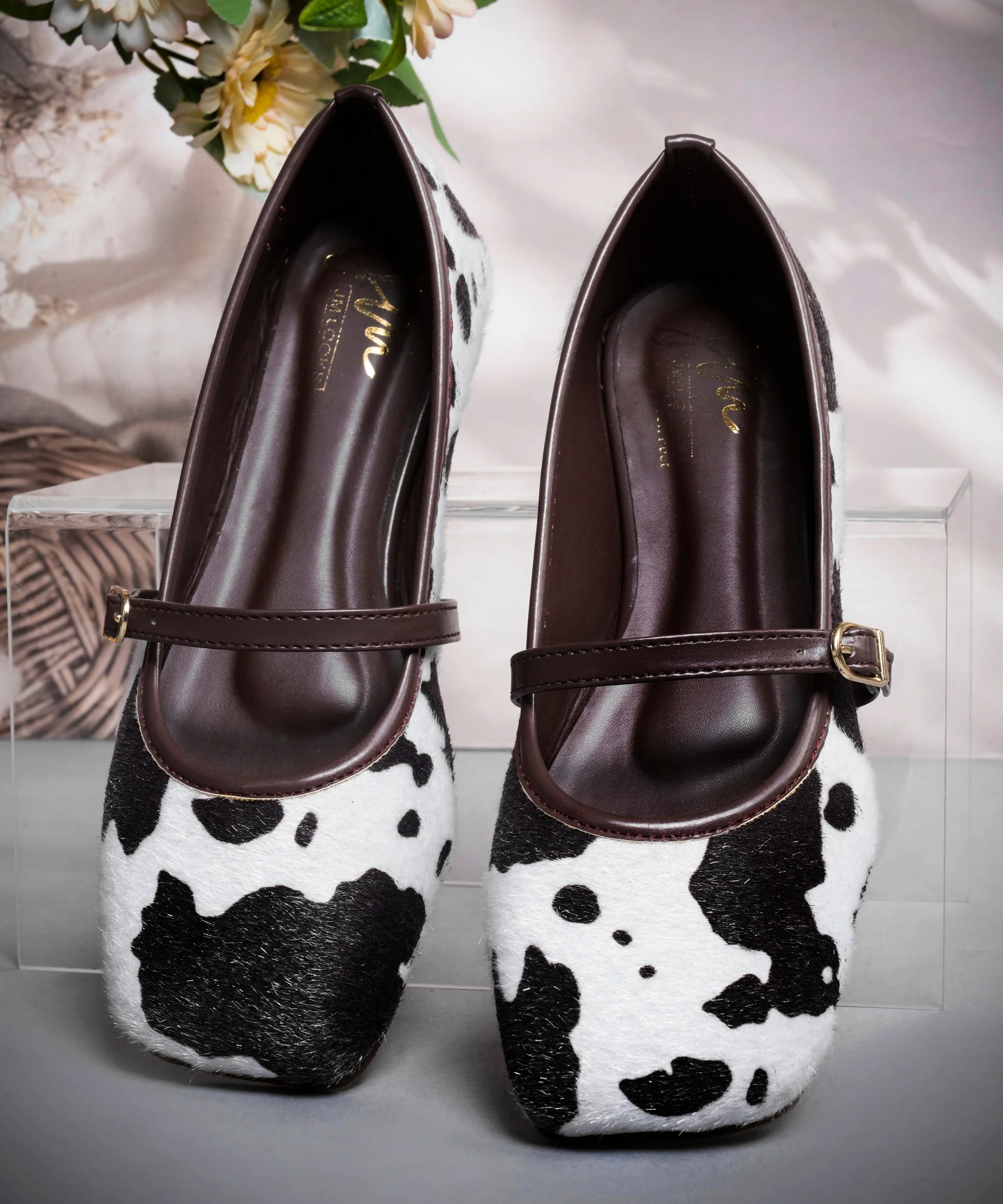 Square Toe Bold Print Mary Jane Flat - Image 7