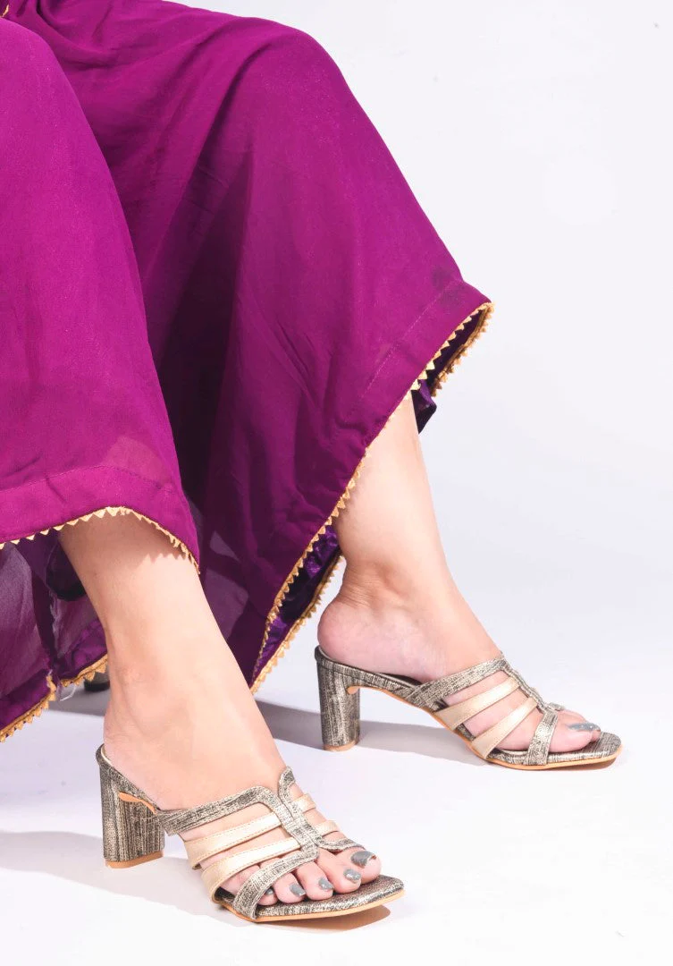 Jm Looks Glamorous Strappy Block Heel Mules for Women & Girls - Image 8