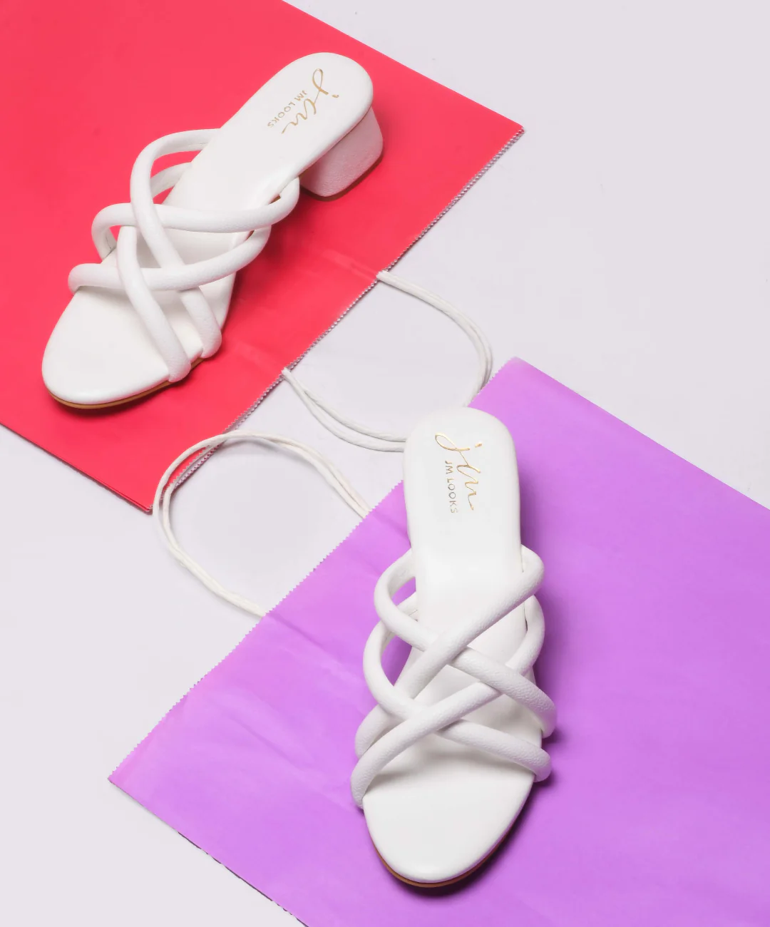 Jm Looks Block Heel Women's Padded Multi-Strap - Image 18