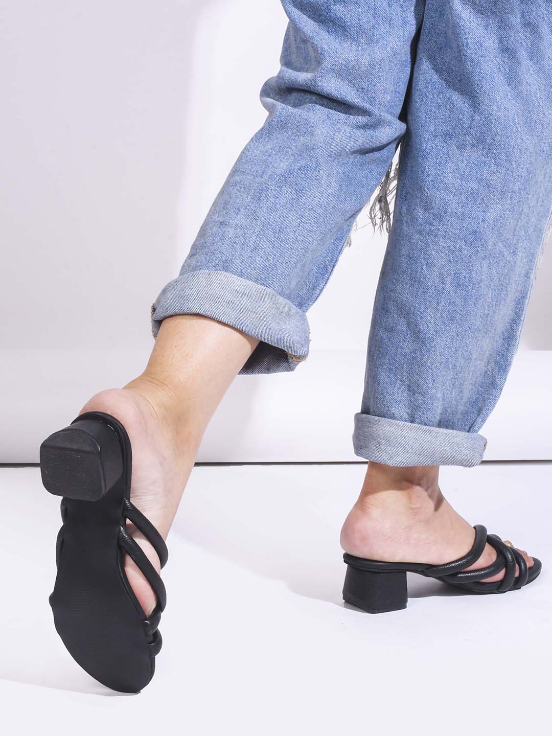 Jm Looks Block Heel Women's Padded Multi-Strap - Image 3