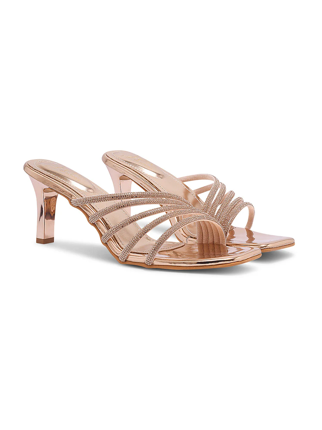 JM Looks Women's Embellished Strap Heeled Sandals - Image 17