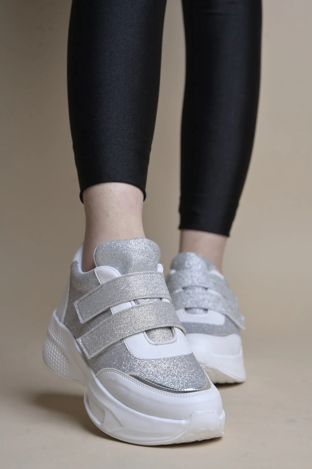 Jm Looks Glitter Strap Velcro Sneakers - Image 14