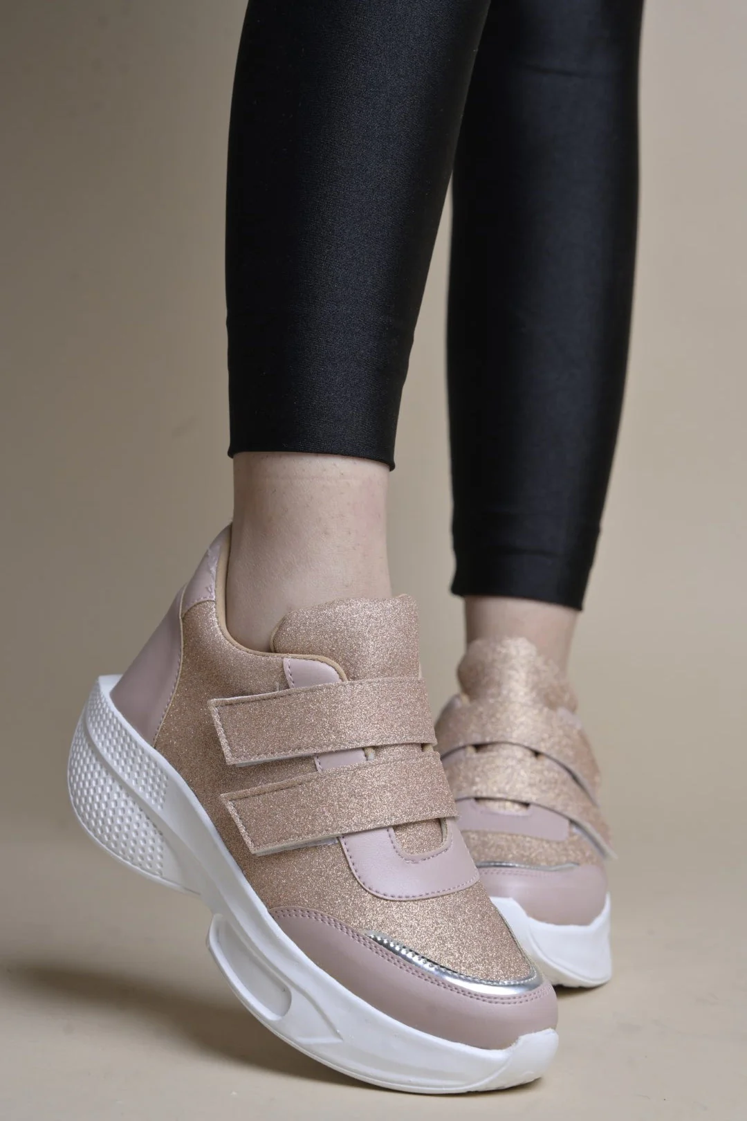 Jm Looks Glitter Strap Velcro Sneakers - Image 7