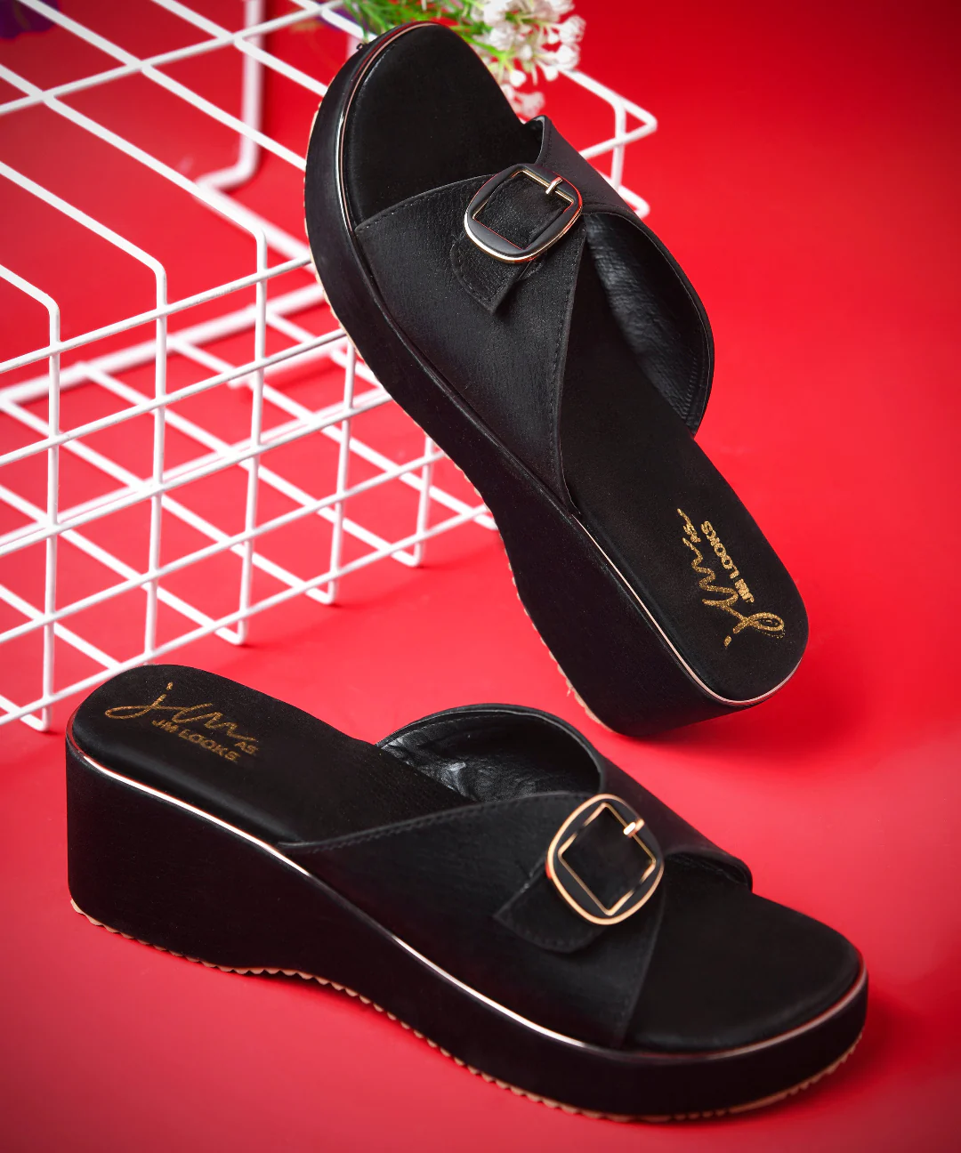 Stylish Platform Wedge Heels for Women with Buckle Strap Open Toe Sandals - Image 2