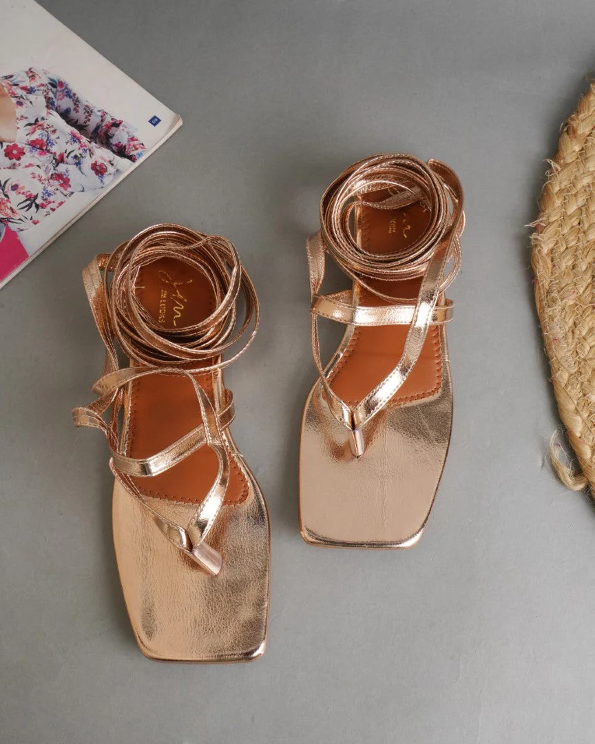 Jm Looks Women's Lace-Up Flats Sandals - Image 13