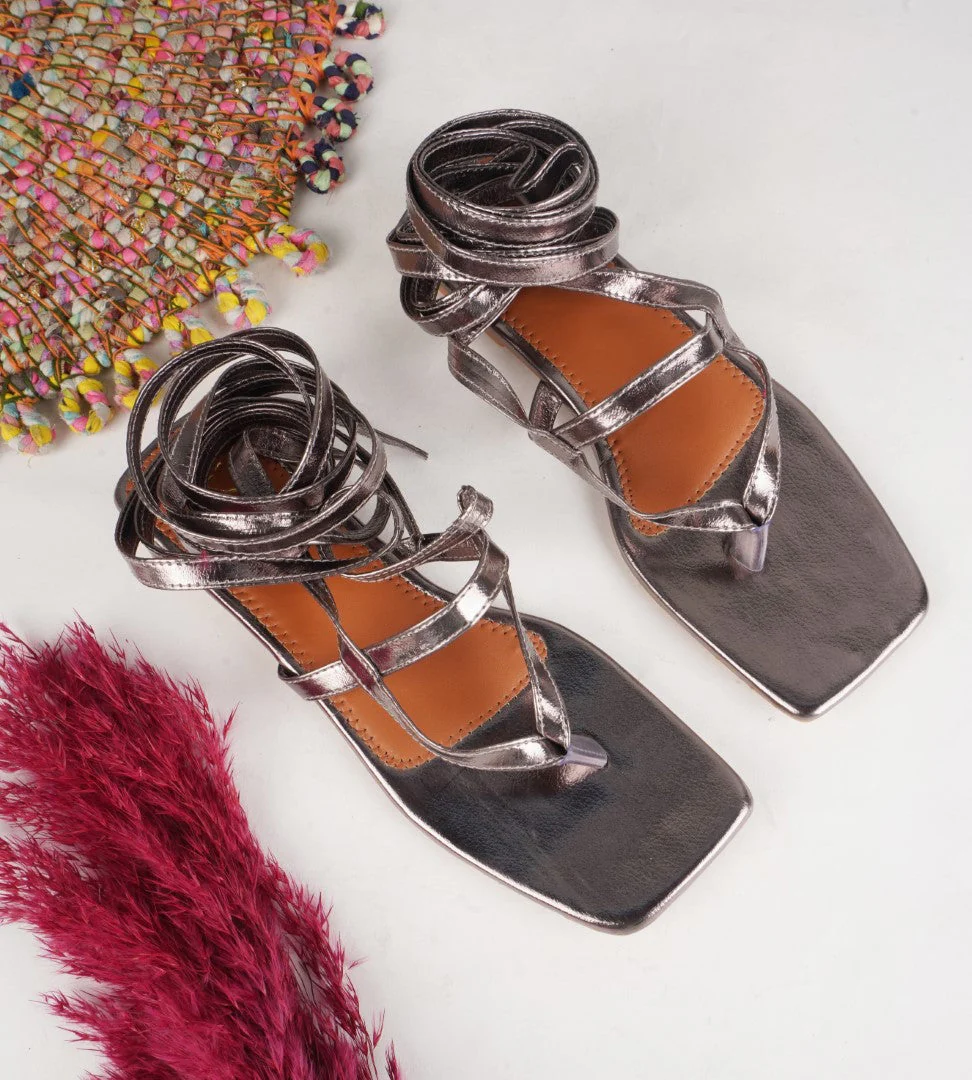 Jm Looks Women's Lace-Up Flats Sandals - Image 7