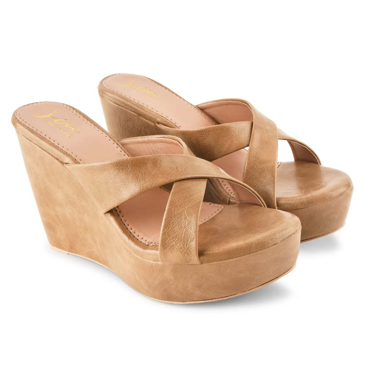 Jm Looks Chic Cross-Strap Wedge Heels for Women & Girls - Image 17