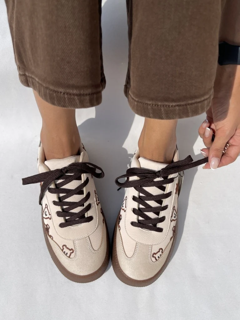 Suede Cute Teddy Sneakers - Image 2